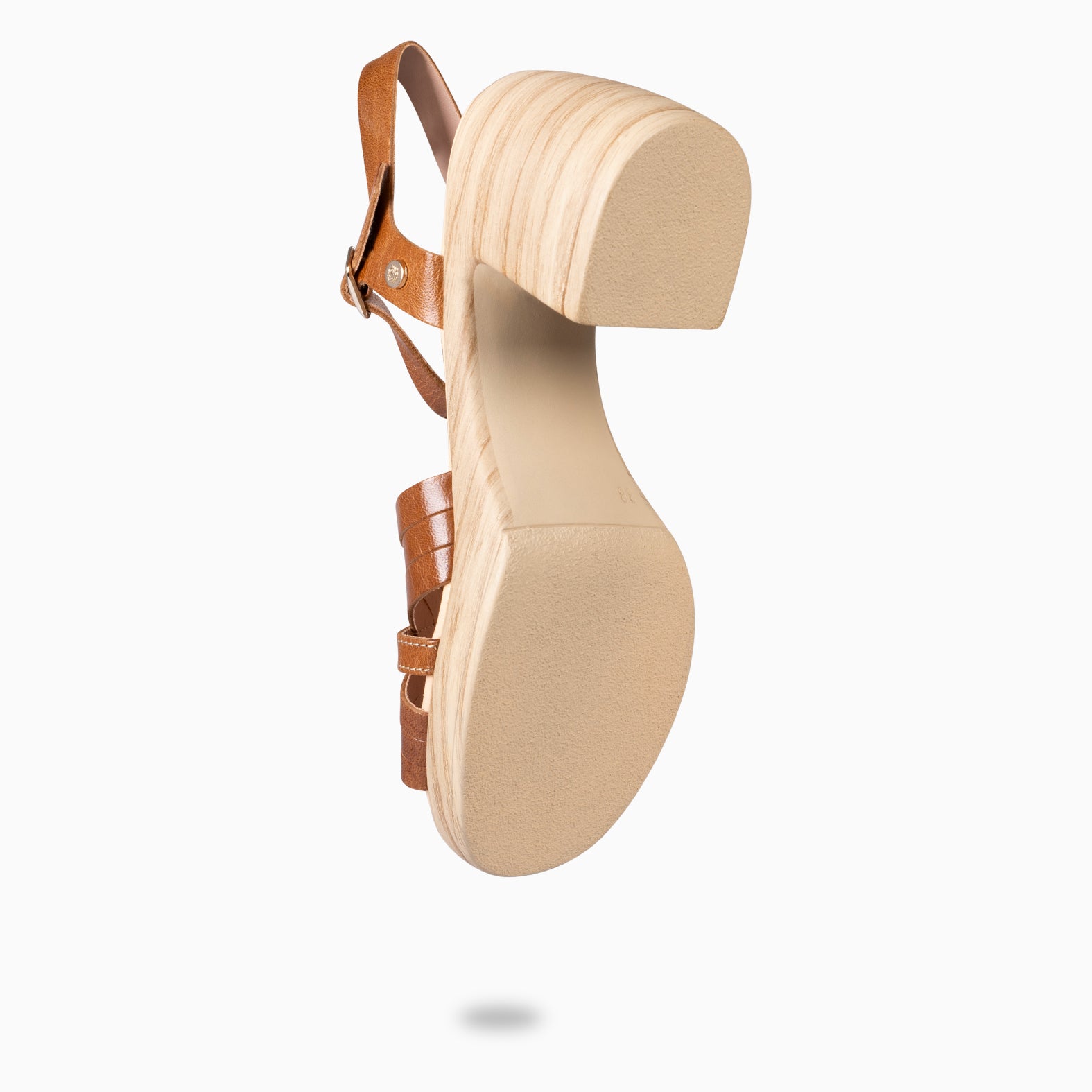 LANCY - SANDALIAS CASUAL DE TACÓN CAMEL