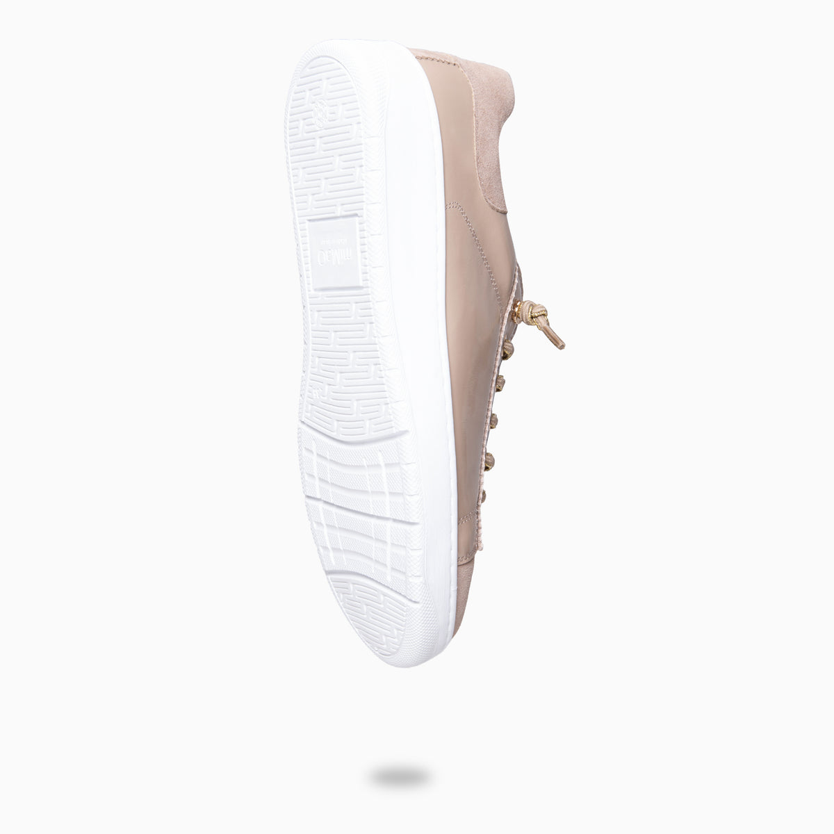 NANTES - Nude leren sneakers van lakleer