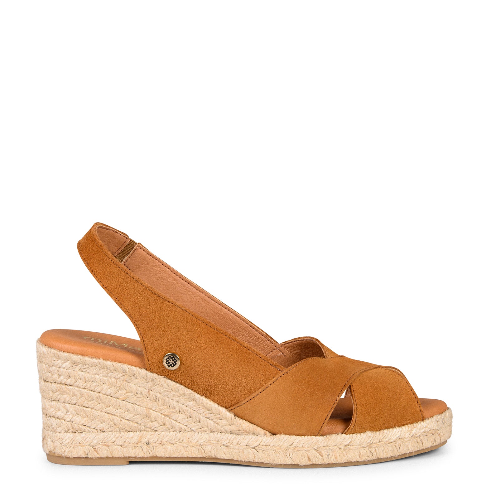 ATTICA – Espadrilles compensées daim CAMEL