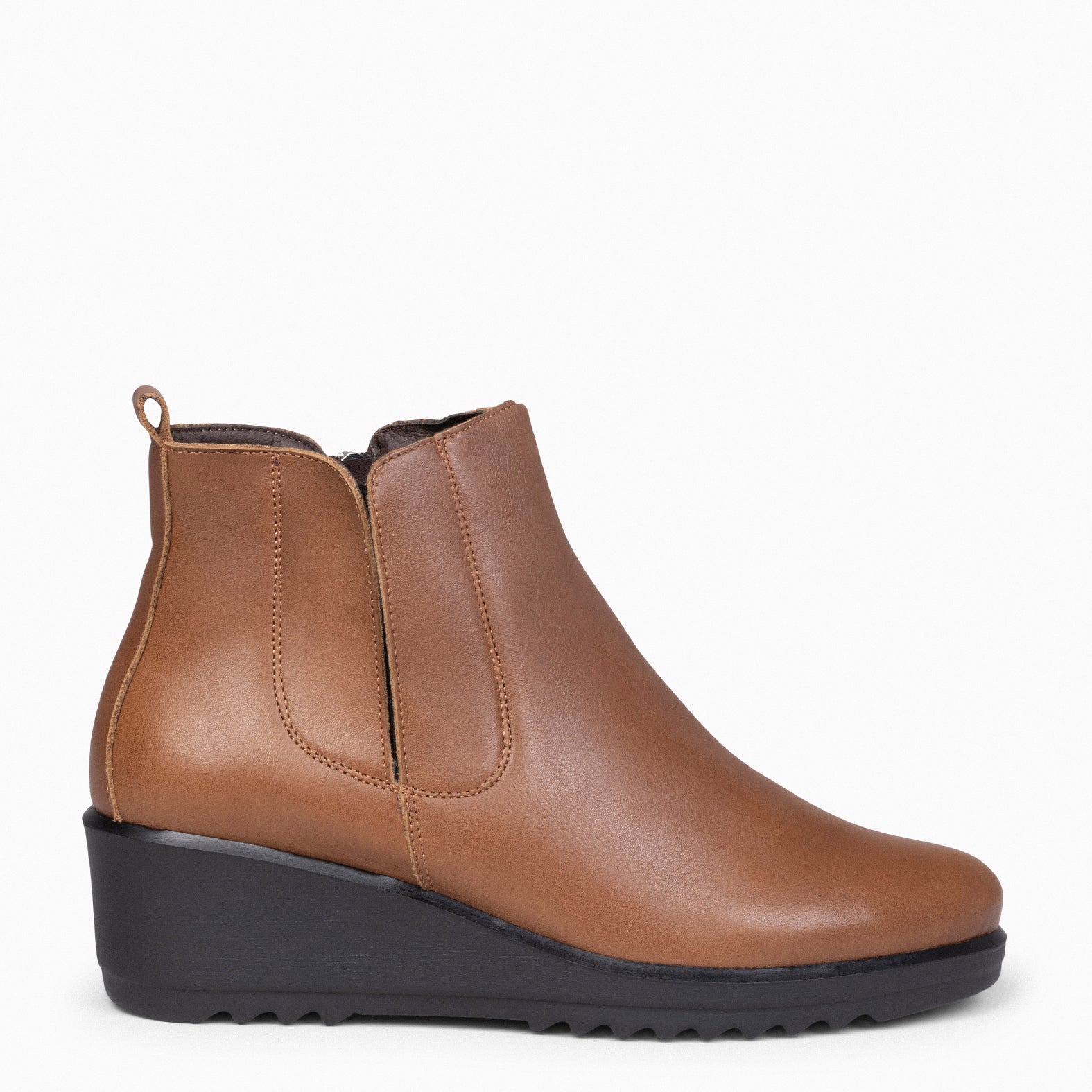 CARLI - Bottines à talon compensé CAMEL pour femme
