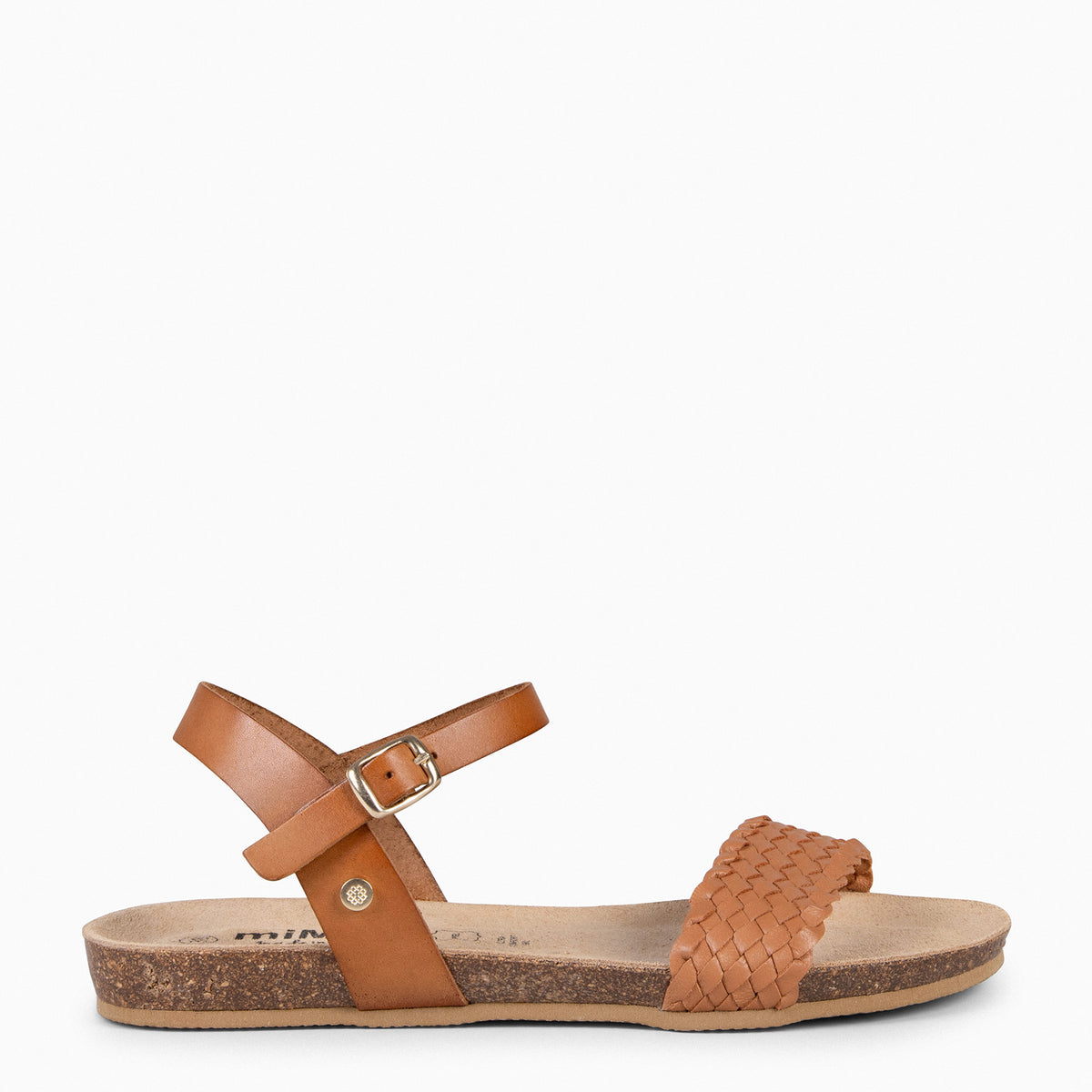 AIRE - Sandalias Planas BIO tira Trenzada CAMEL