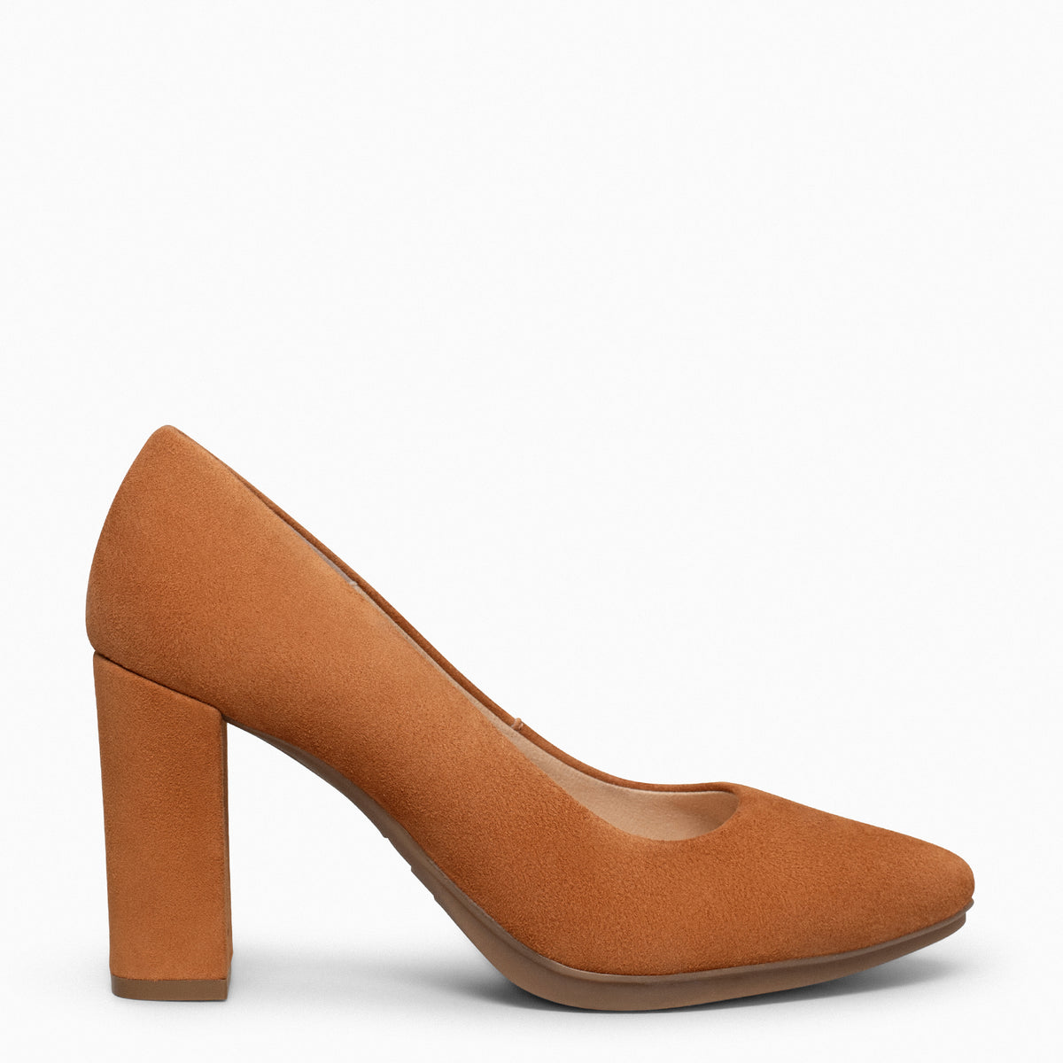 URBAN – Zapatos de tacón alto de ante CAMEL