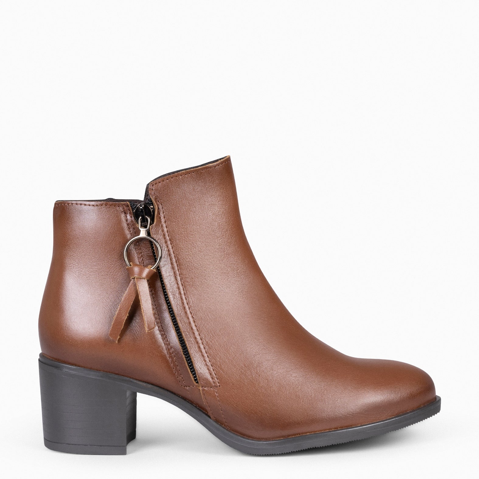 BREST - CAMEL Side Zip Booties