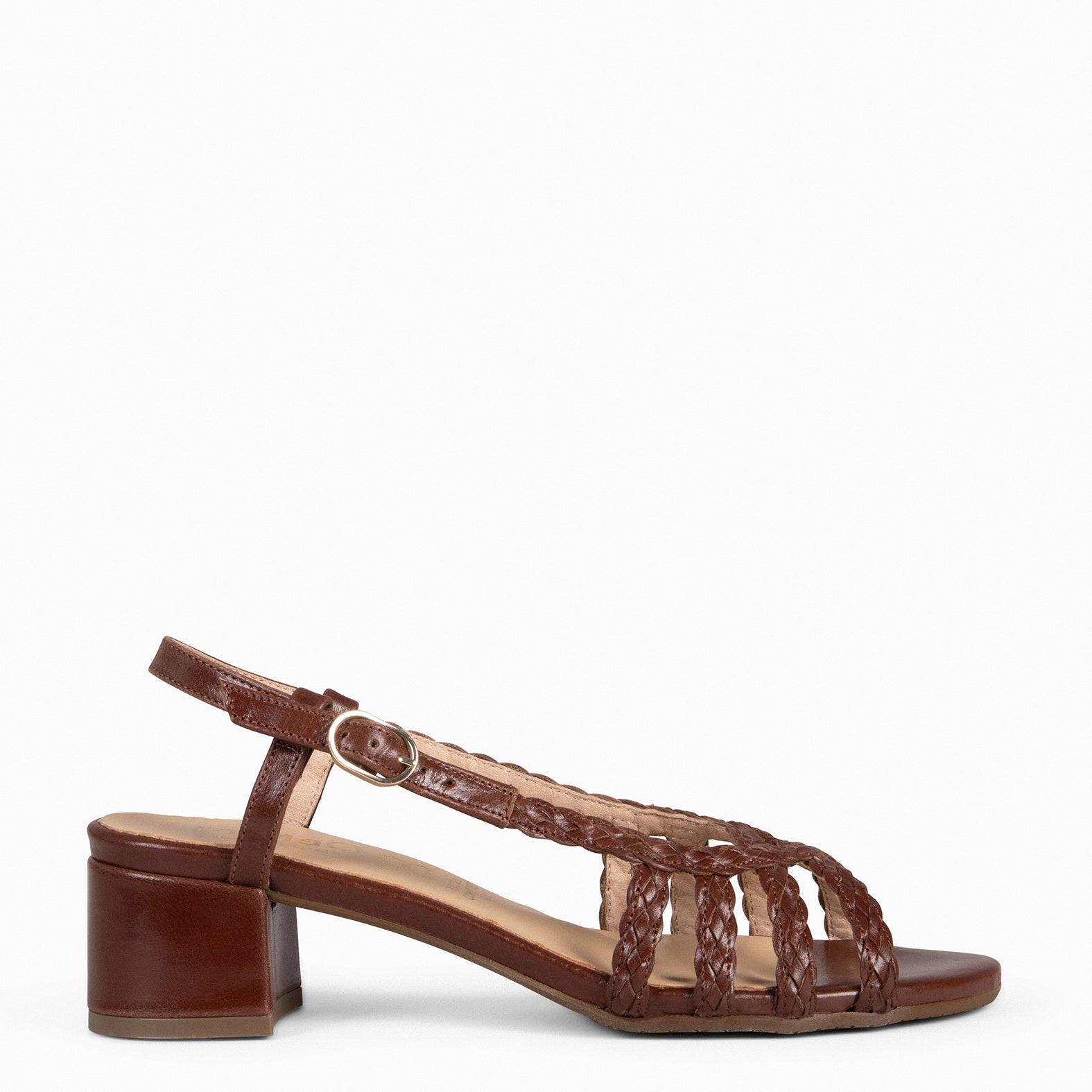 LINA - Sandalias de tacón ancho MARRON - miMaO ®