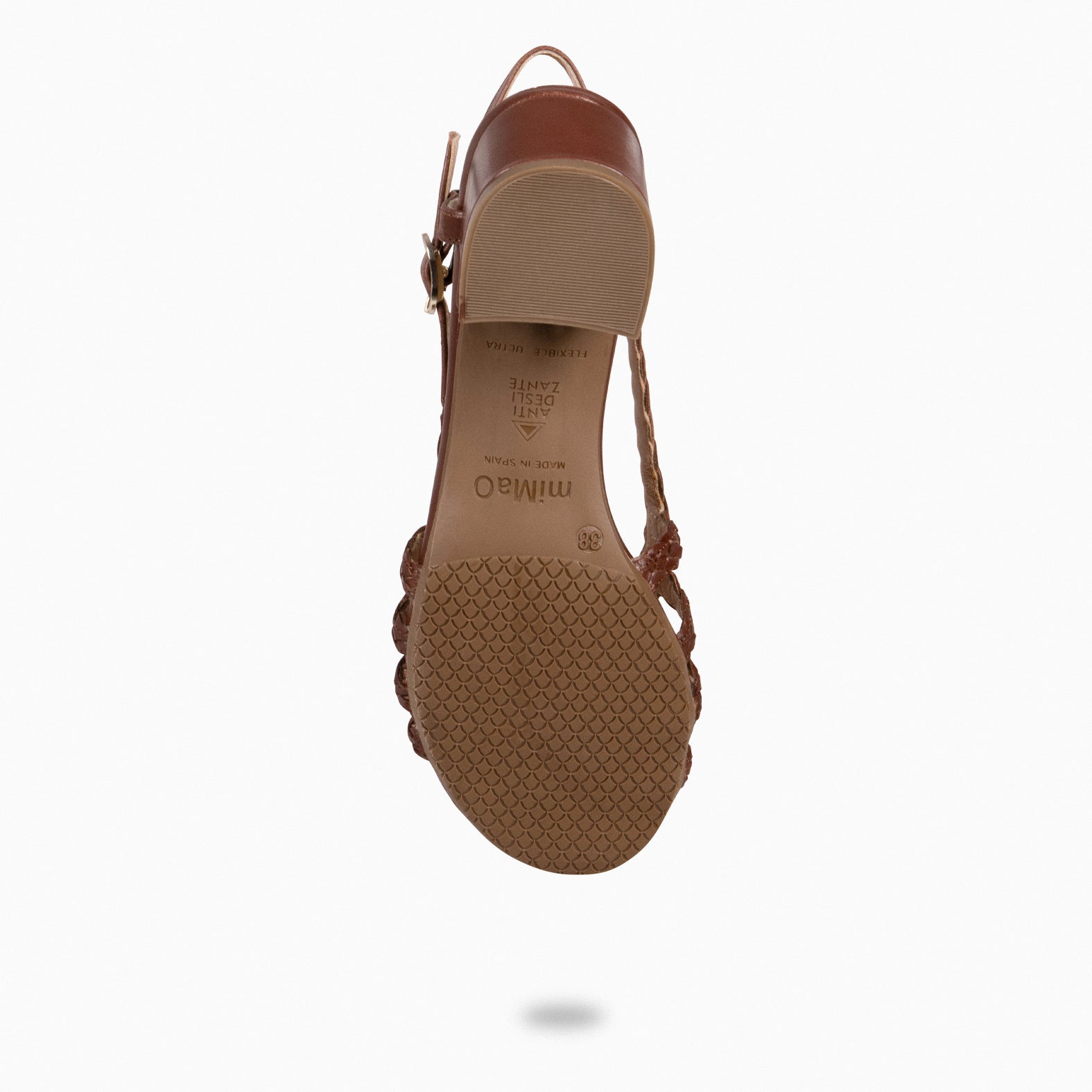 LINA - Sandales en cuir tressé MARRON