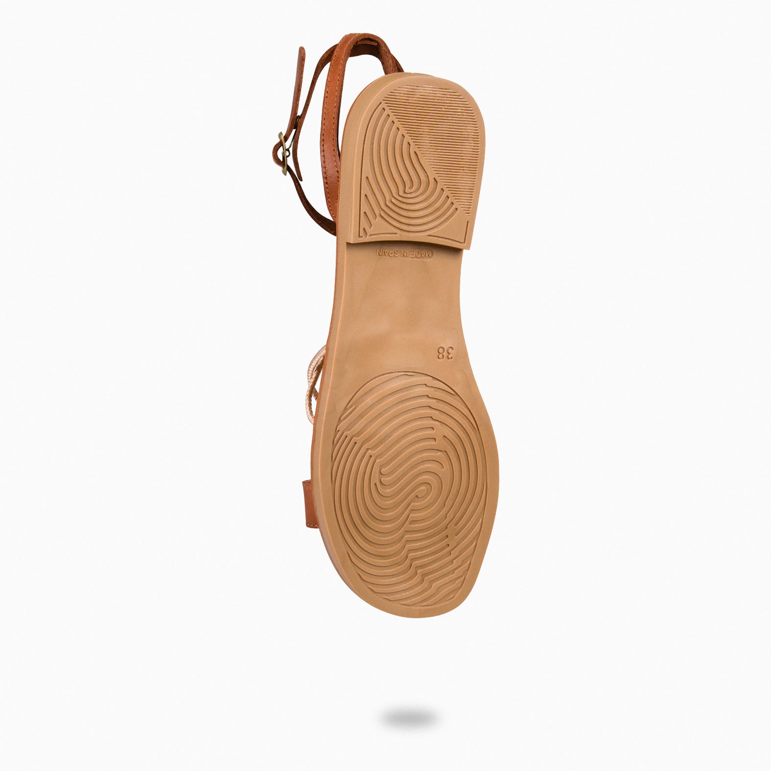 AMONET – Sandales plates bi matières CAMEL