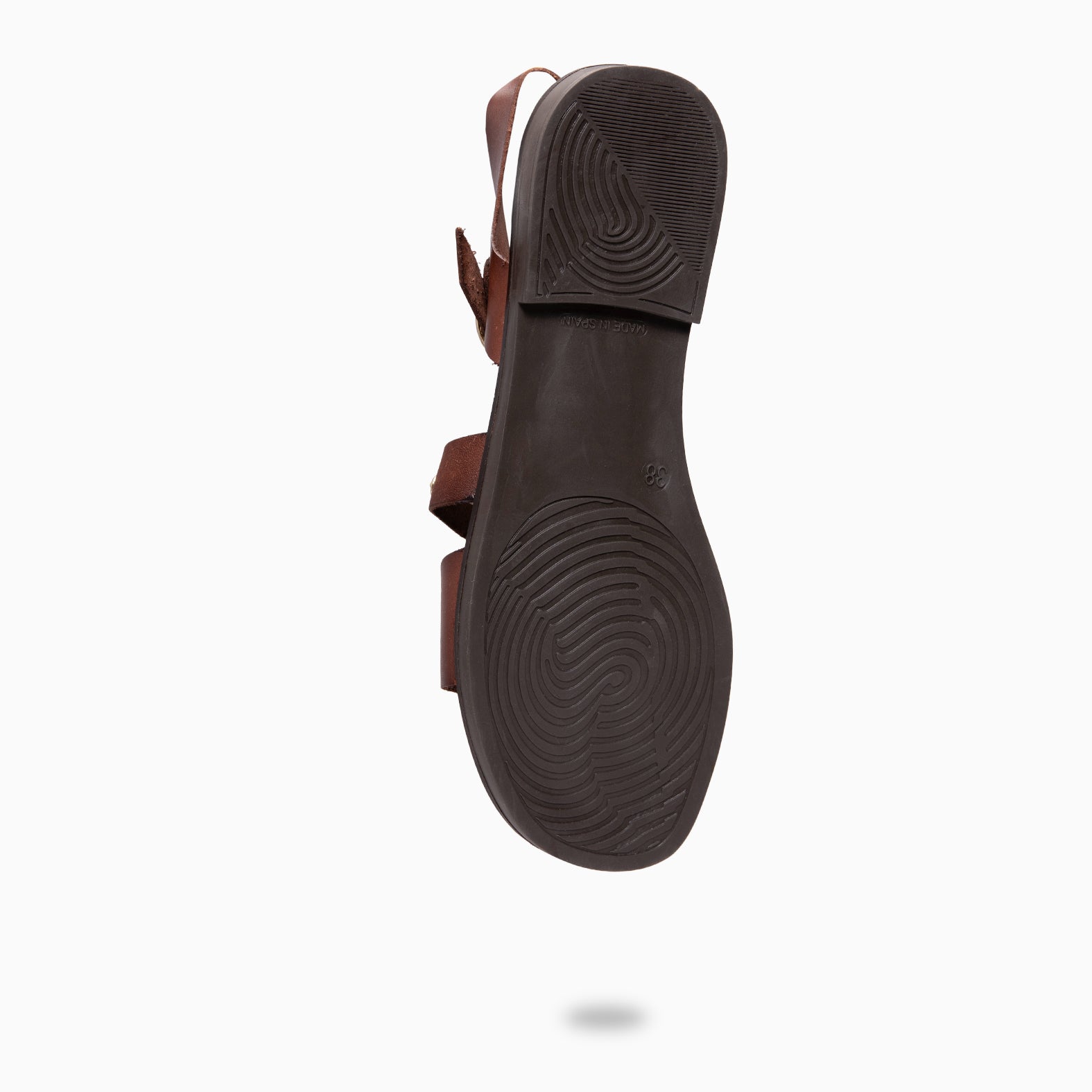 THEMIS - BROWN Flat leather sandals