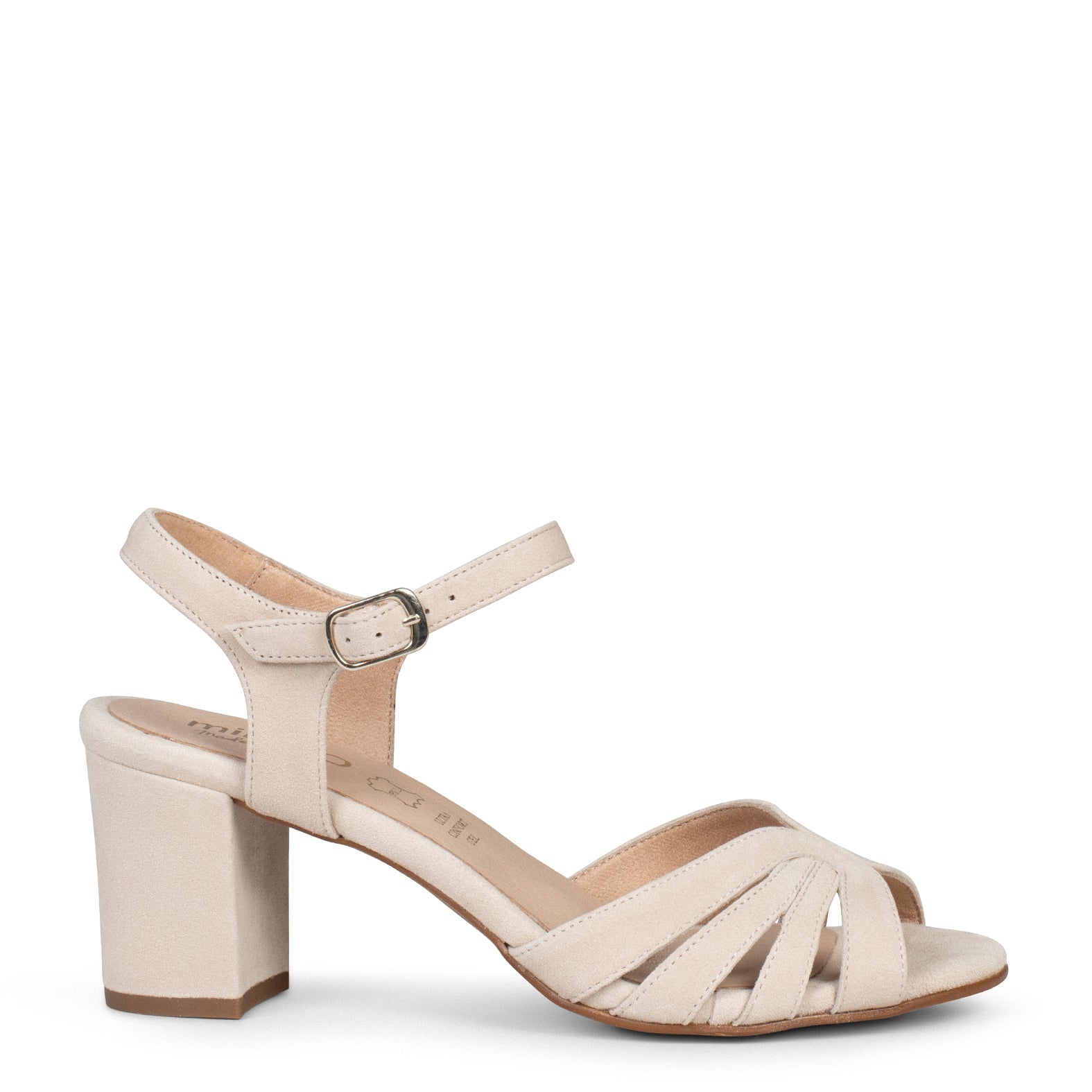 MUSA – Sandalias de Tacón ancho BEIGE