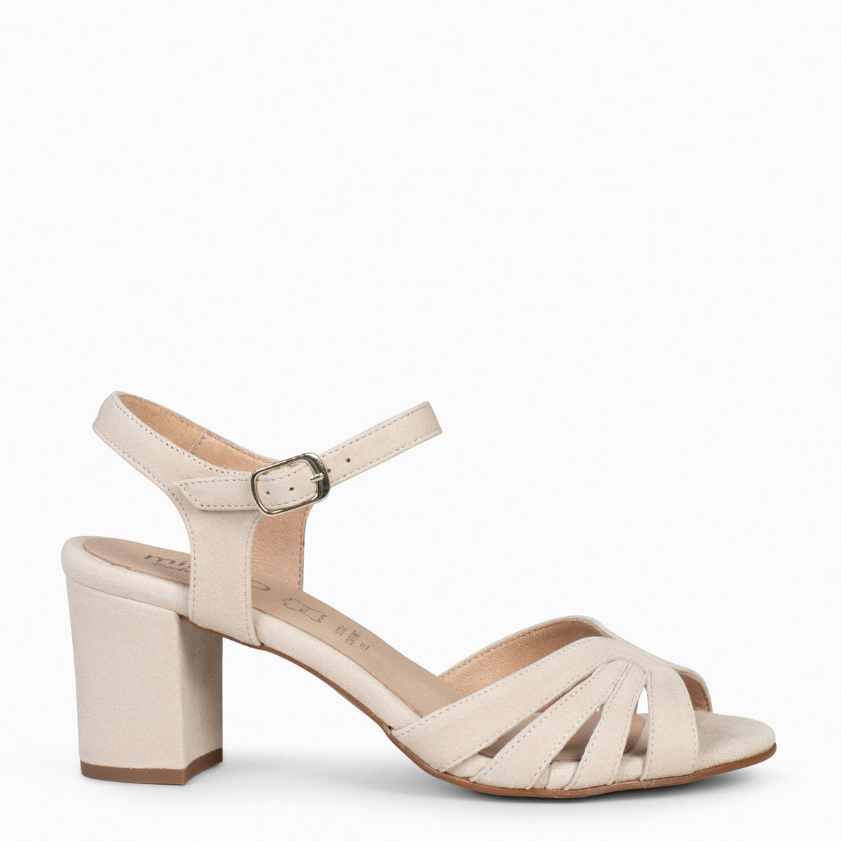MUSA – Sandalias de Tacón ancho BEIGE