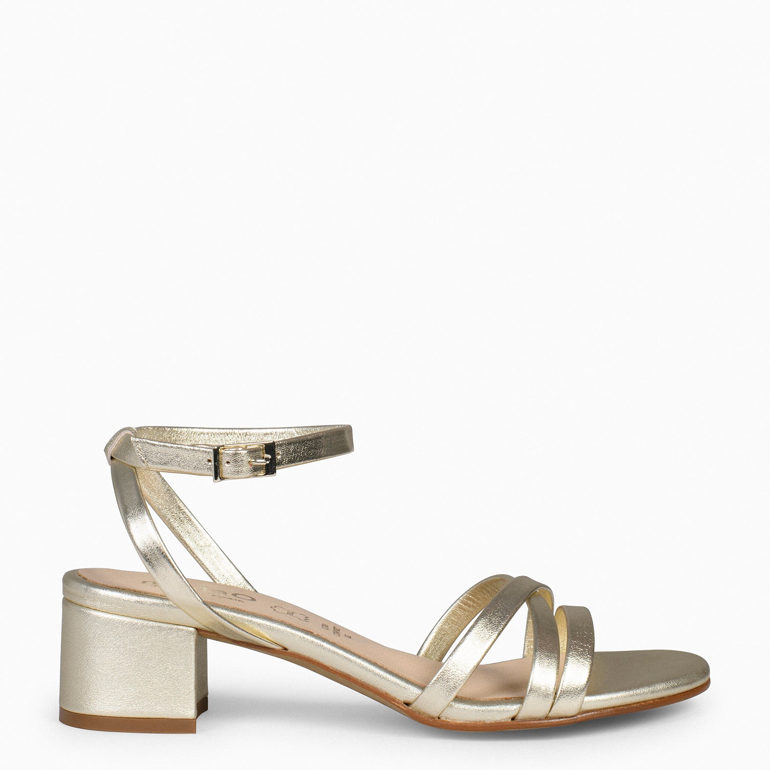 Sandalias Tacón Bajo Sandalias Doradas Talla 42 Sandalia Tacón