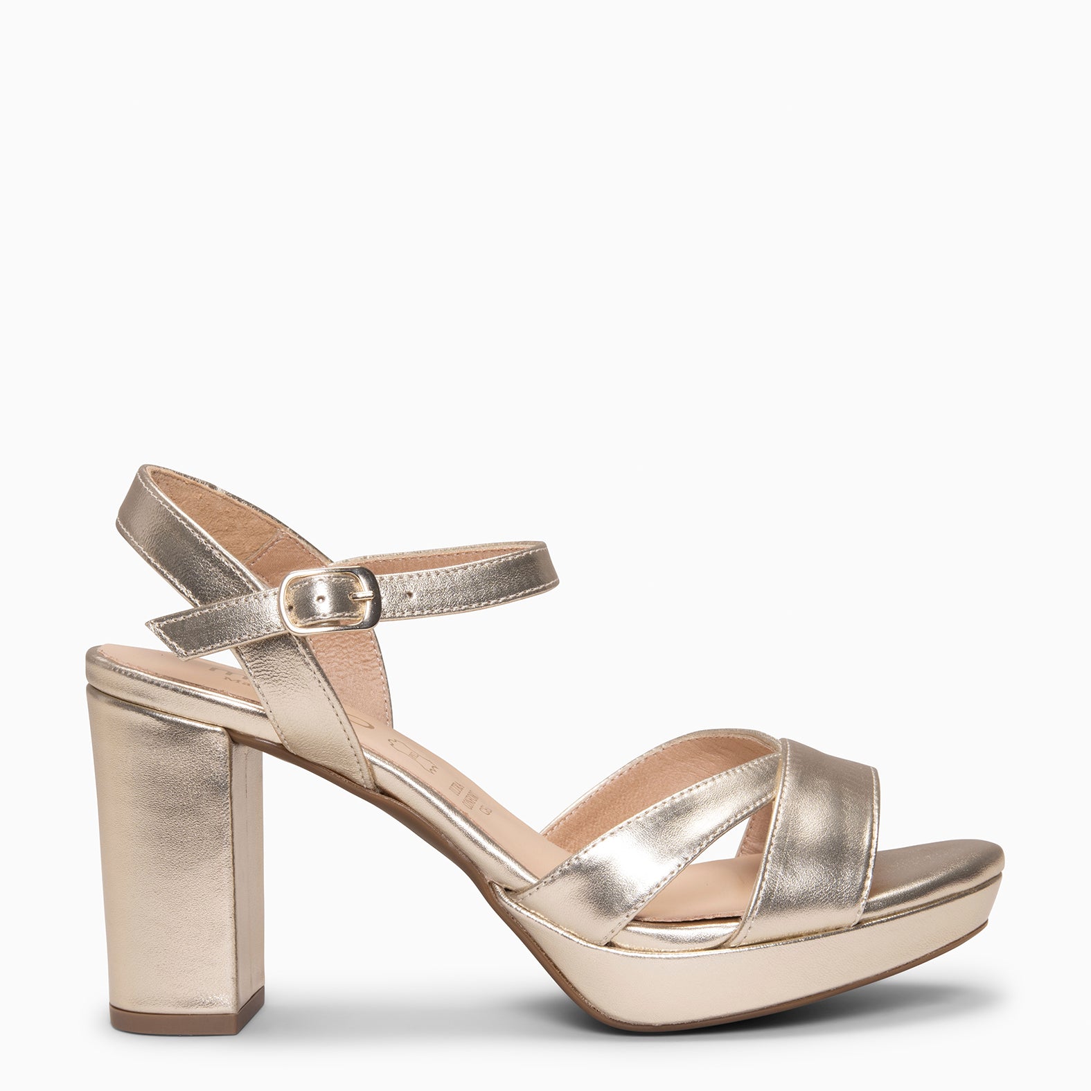 PARIS - Sandalias de fiesta con tacón alto y plataforma ORO - miMaO ®