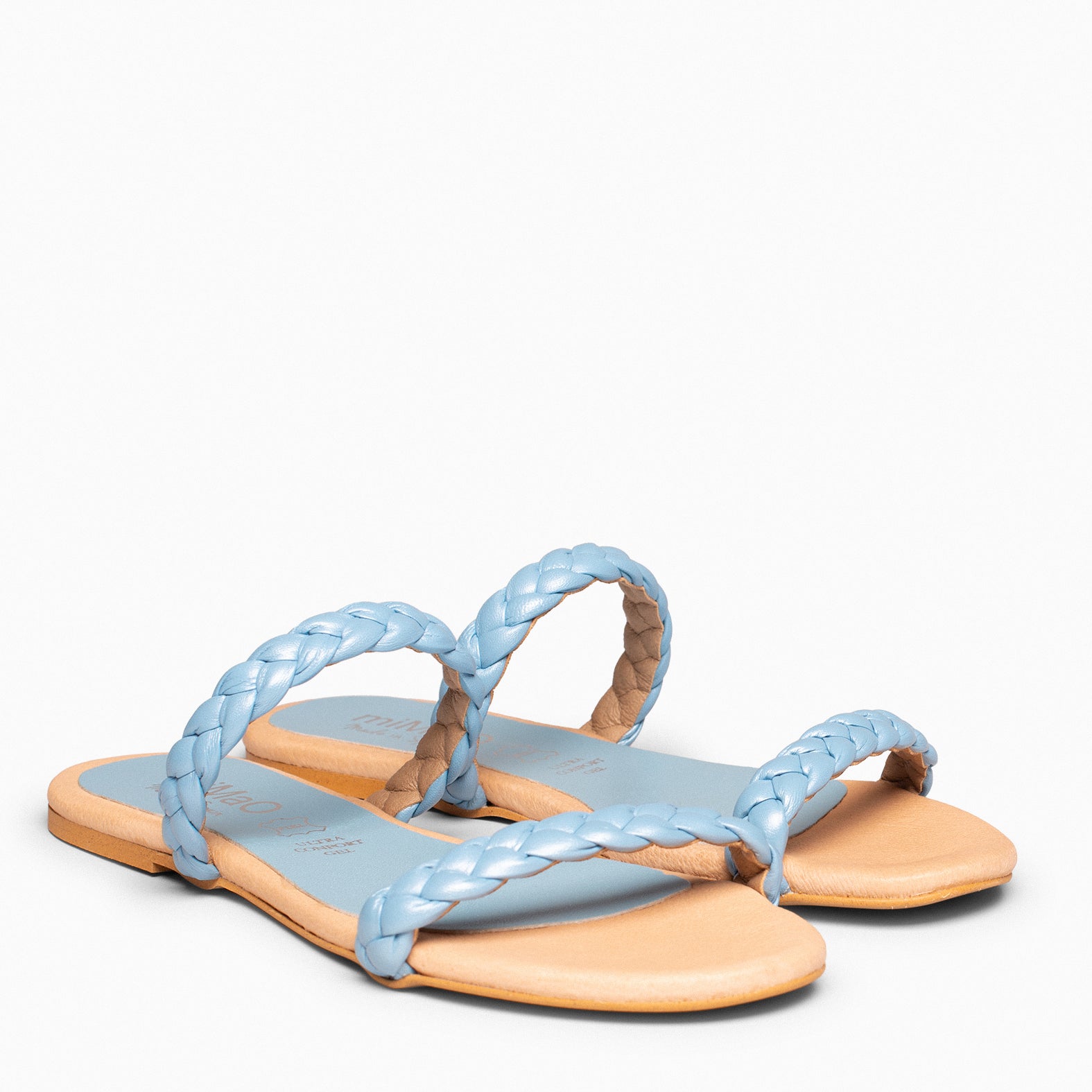DAILY – BLUE FLAT SANDAL WITH BRAIDS