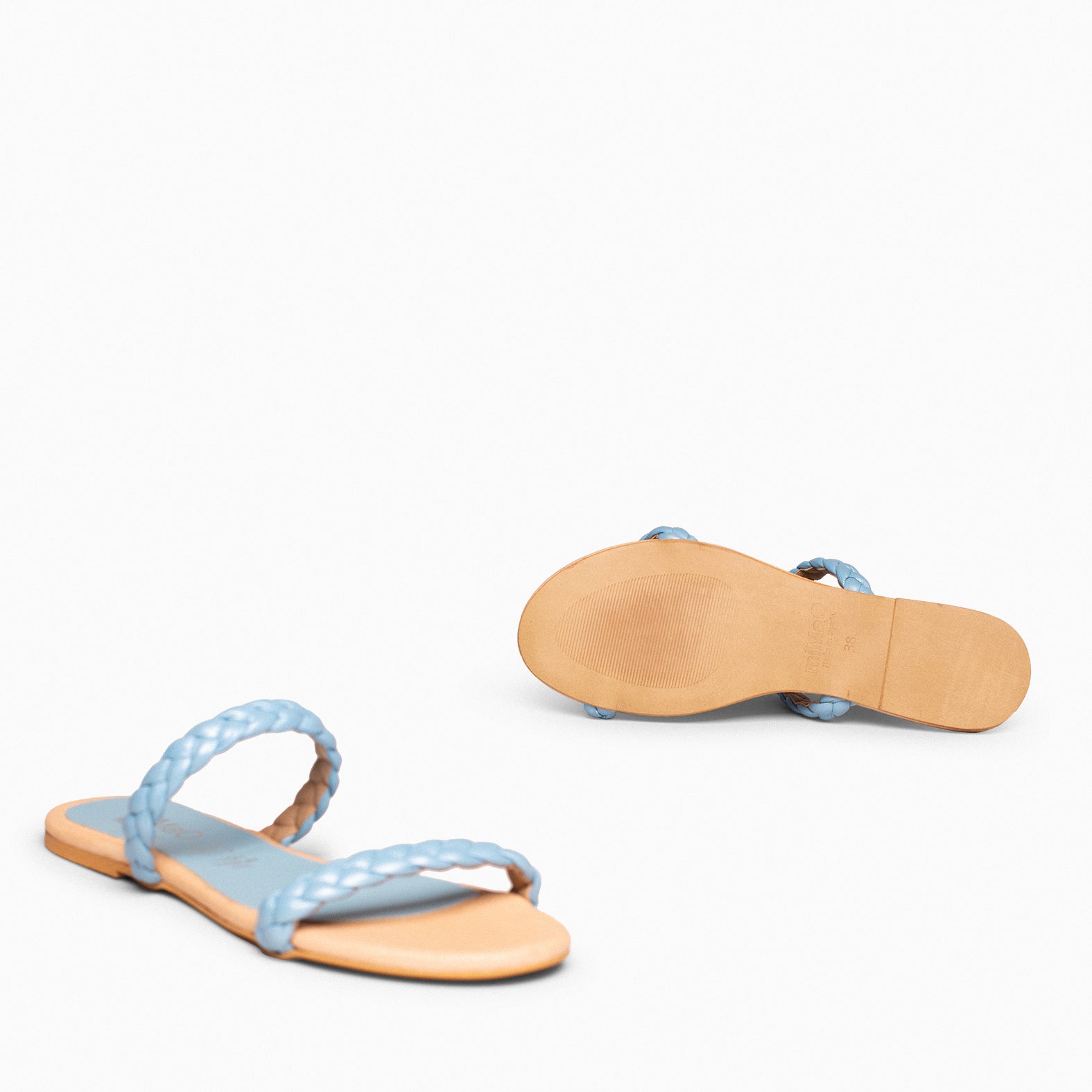 DAILY – BLUE FLAT SANDAL WITH BRAIDS
