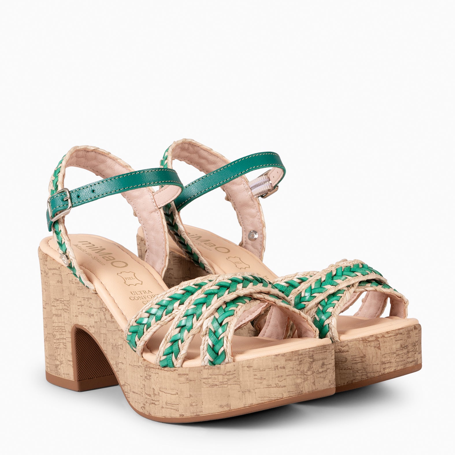 FLORA - SANDALIAS CASUALES DE TACÓN ALTO VERDE