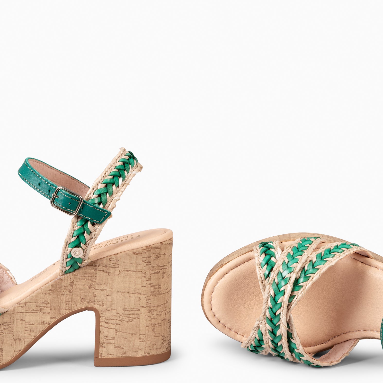 FLORA - SANDALIAS CASUALES DE TACÓN ALTO VERDE