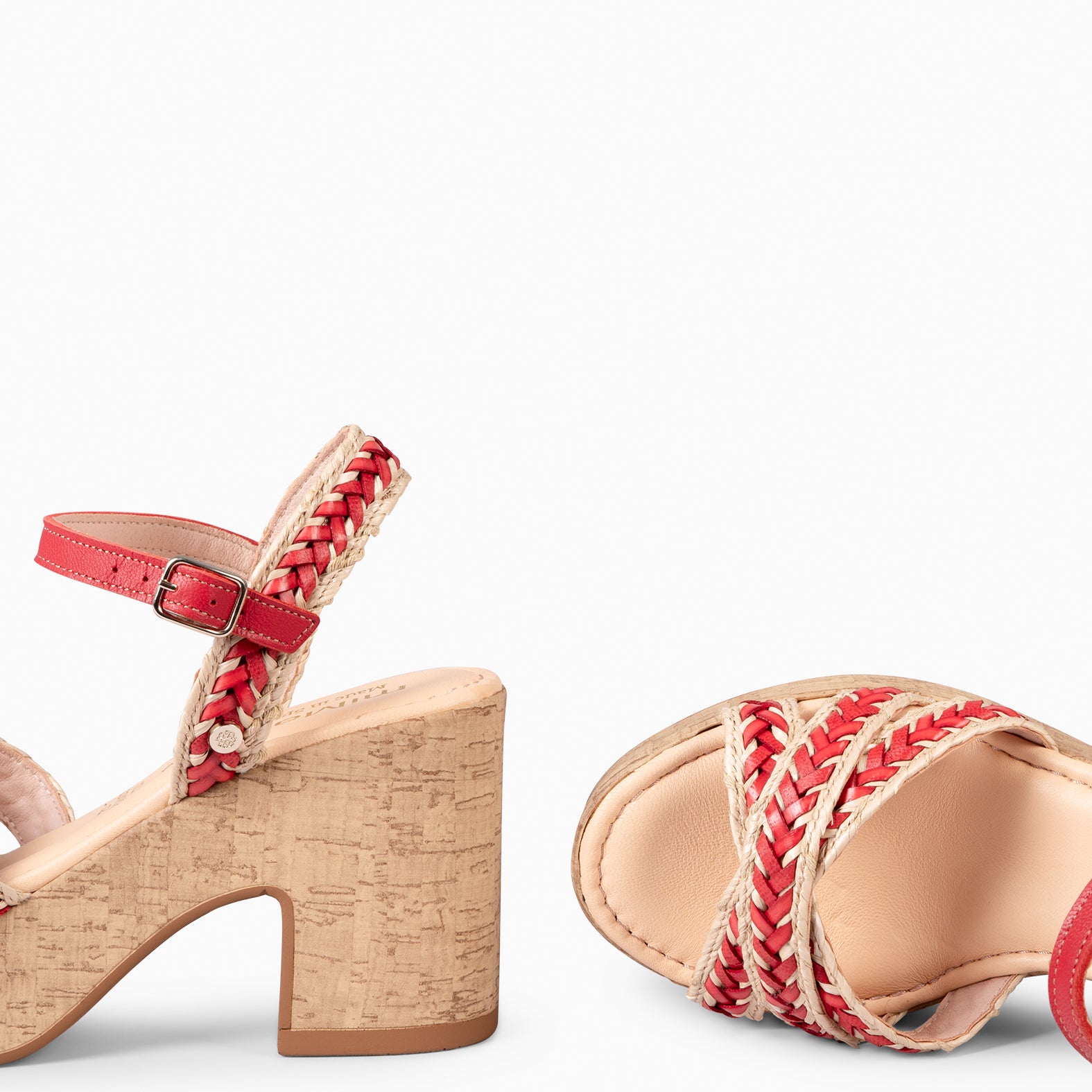 FLORA - SANDALIAS CASUALES DE TACÓN ALTO ROJO