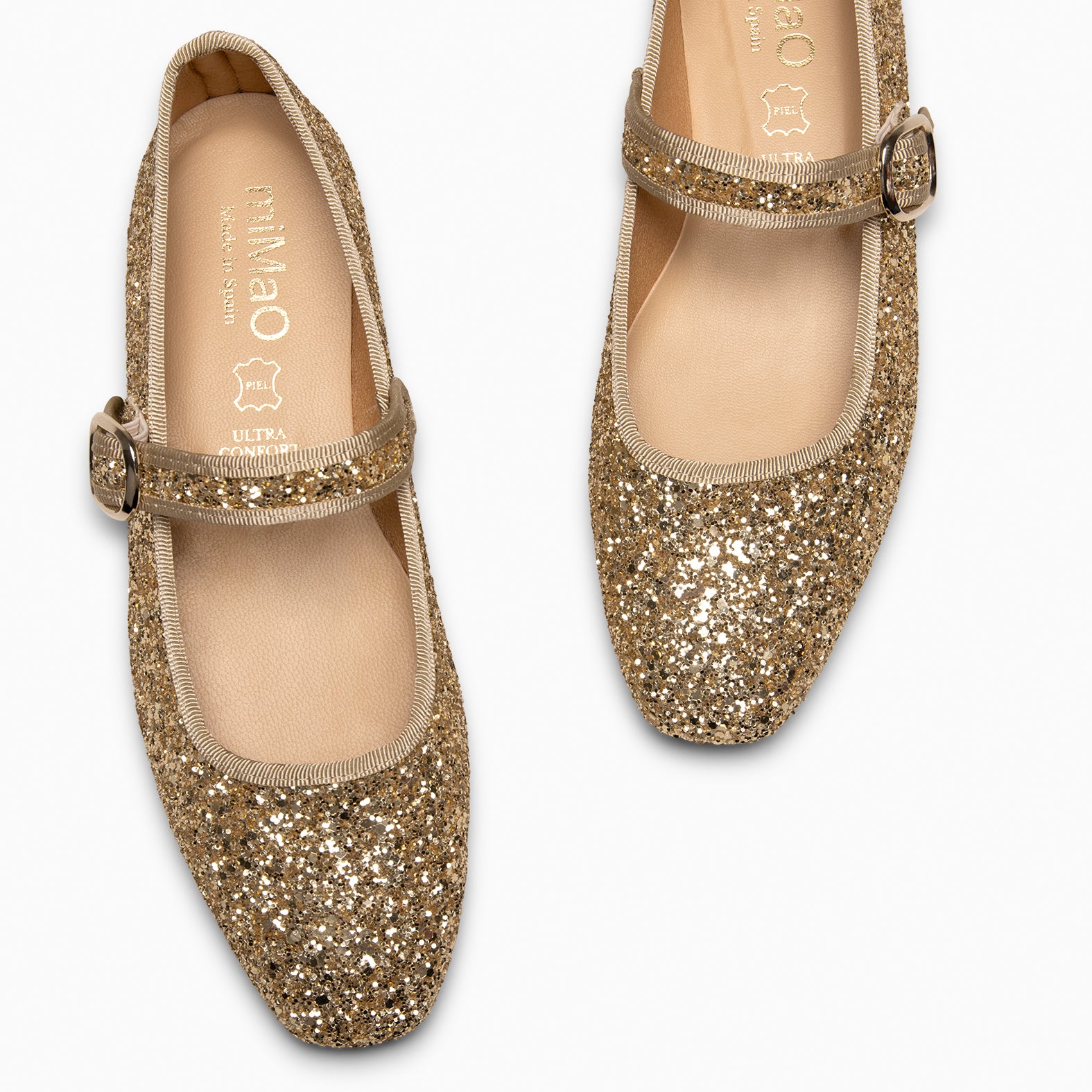 CLARA - Mercedita con puntera cuadrada PLATINO