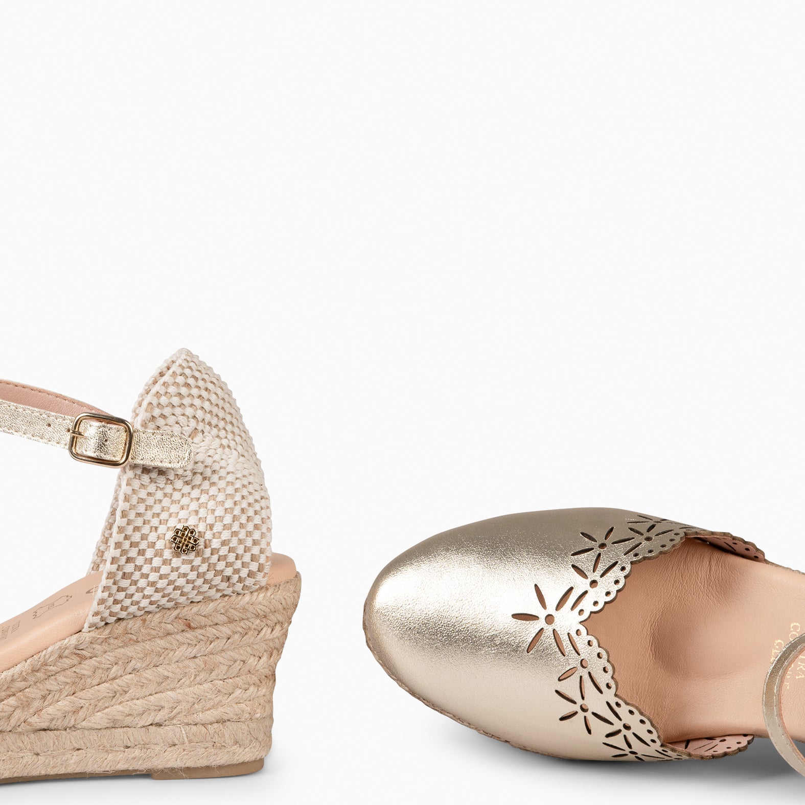 ISLA – Espadrilles à haut talon DORÉ