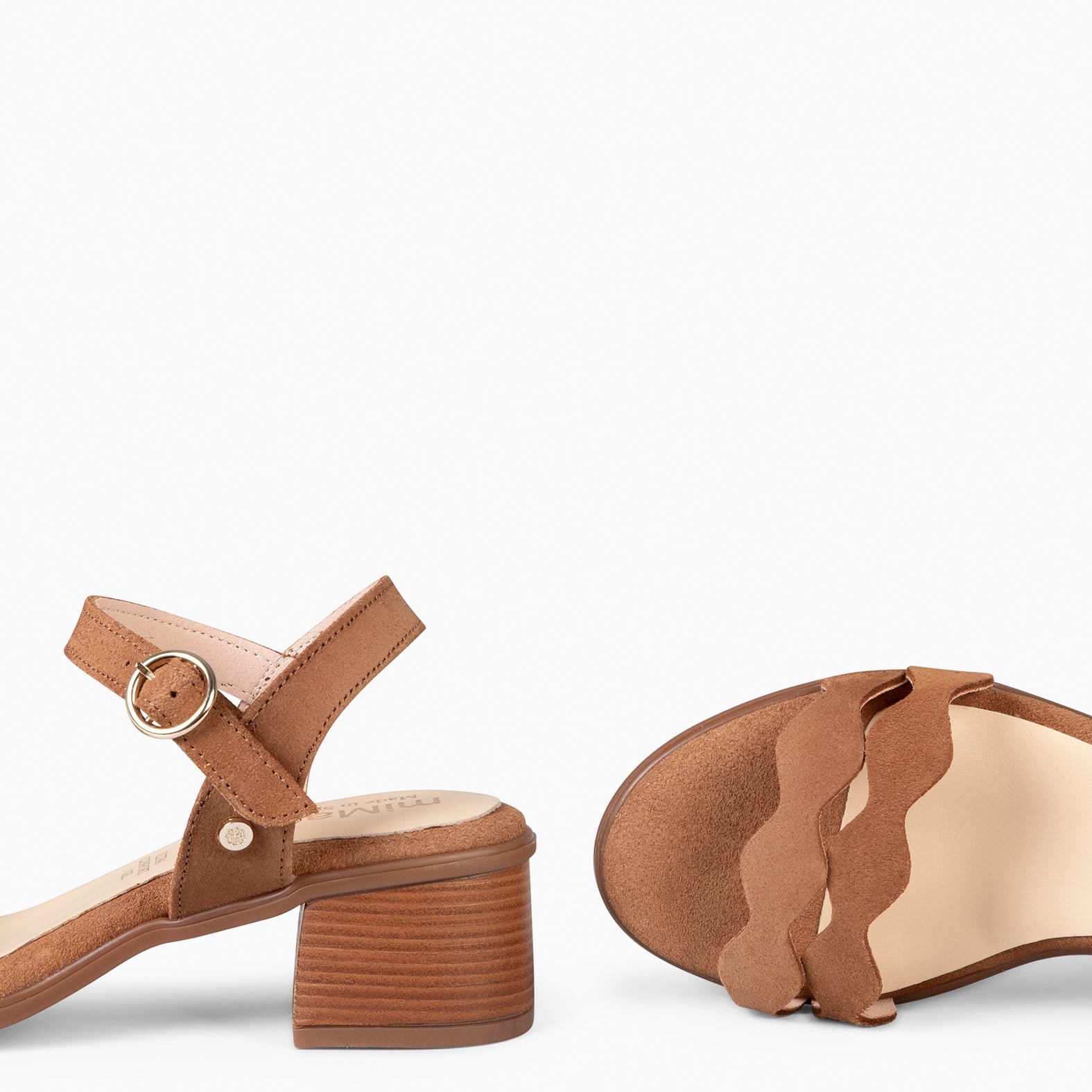 LETY - CAMEL LOW-HEELED SANDAL