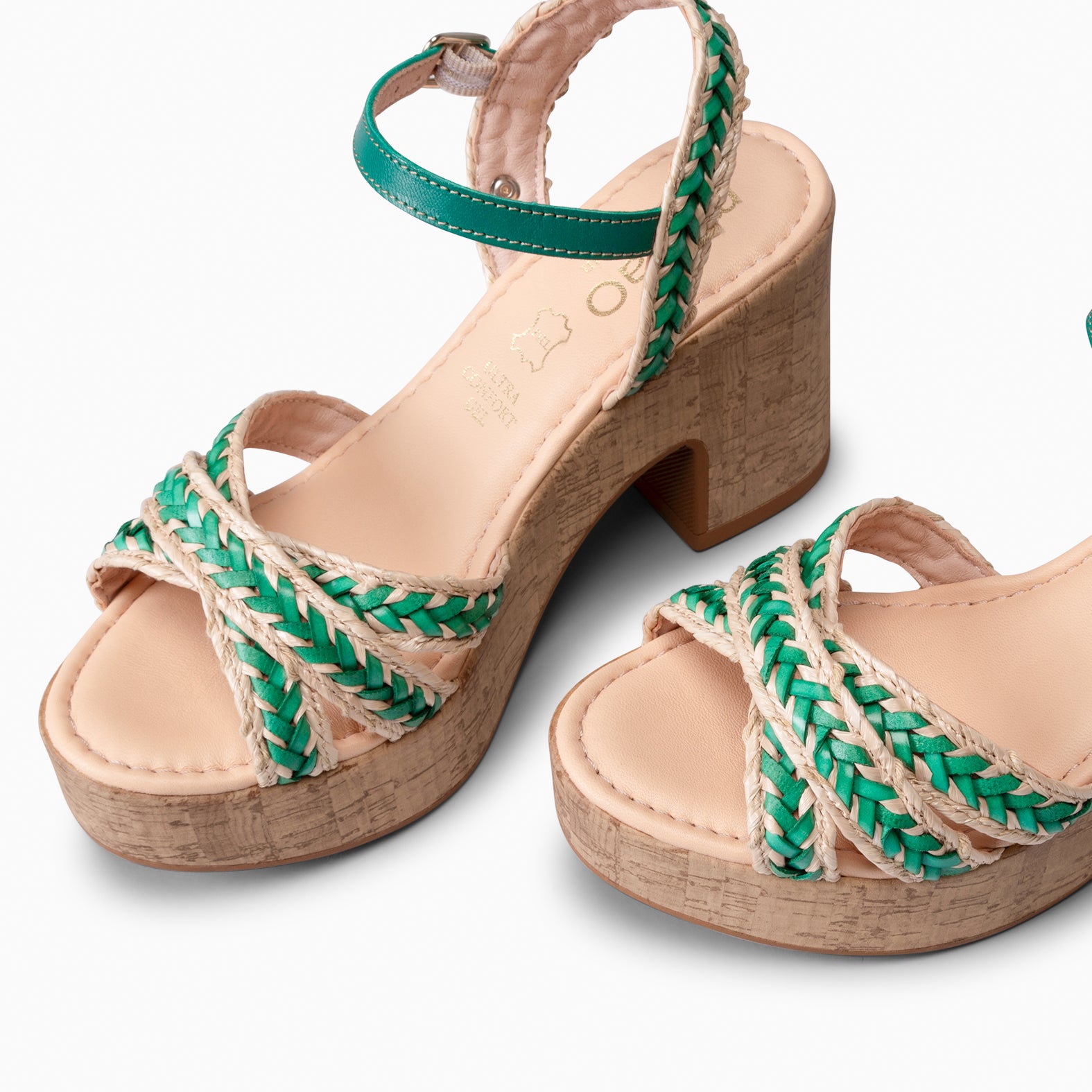 FLORA - SANDALIAS CASUALES DE TACÓN ALTO VERDE