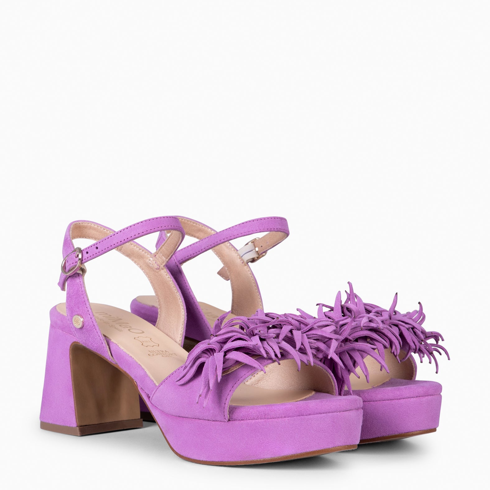 POMPÓN - LILAC WOMEN'S HEELED SANDALS
