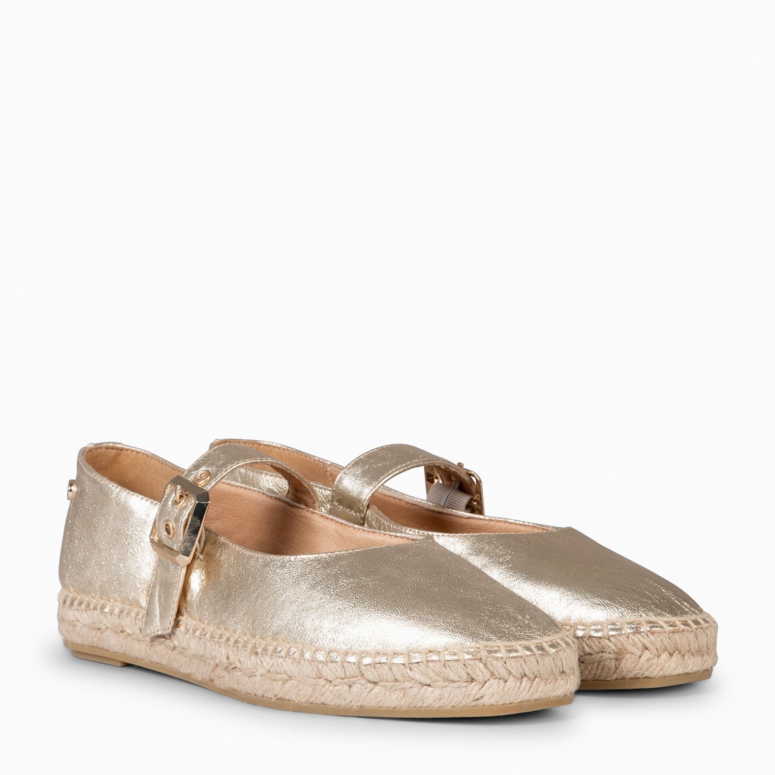 IDOIA - ZAPATO PLANO DE ESPARTO PLATINO