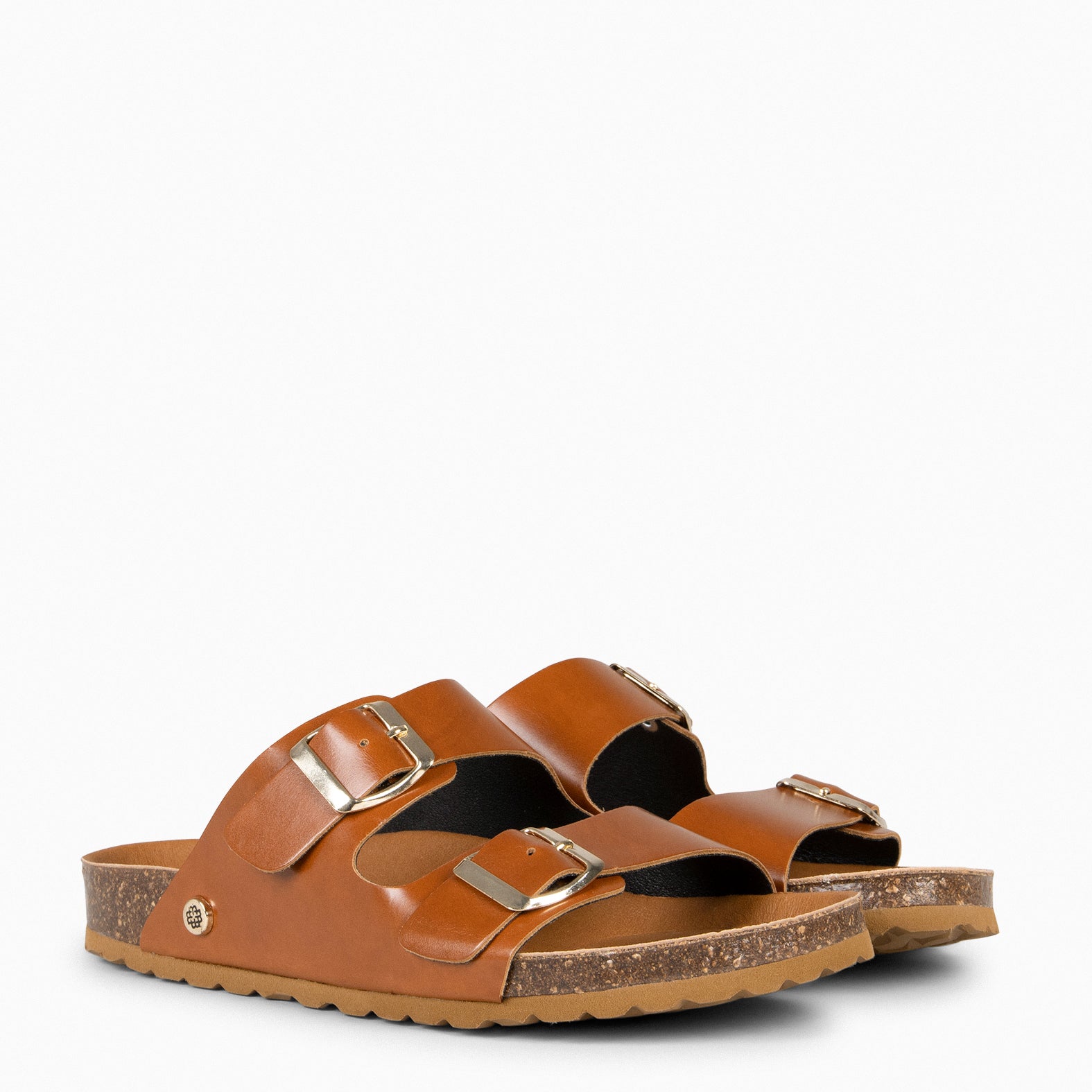 BALI - Sandalia de verano tipo chancla en napa CAMEL