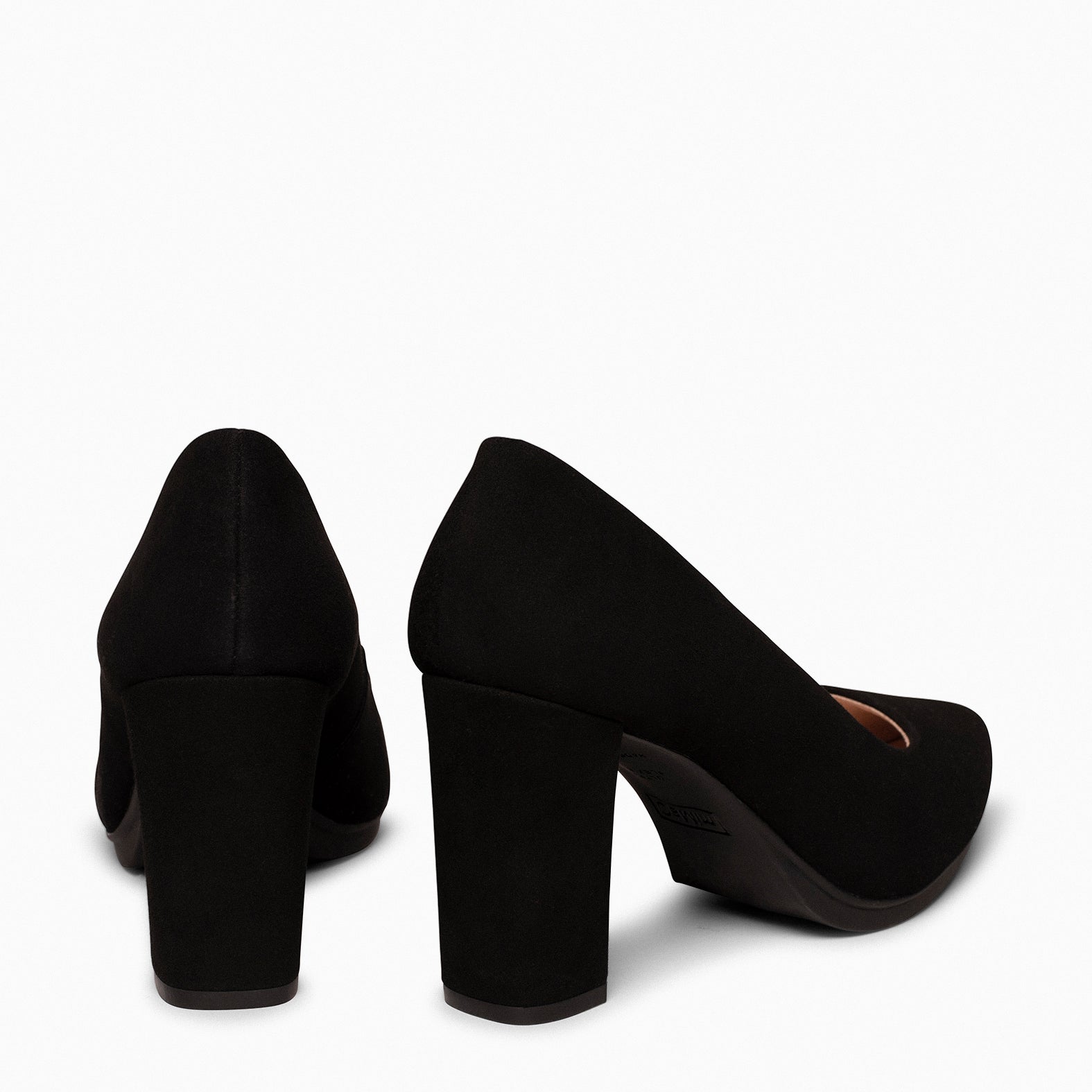 URBAN – Zapatos de tacón alto de ante NEGRO - miMaO ®