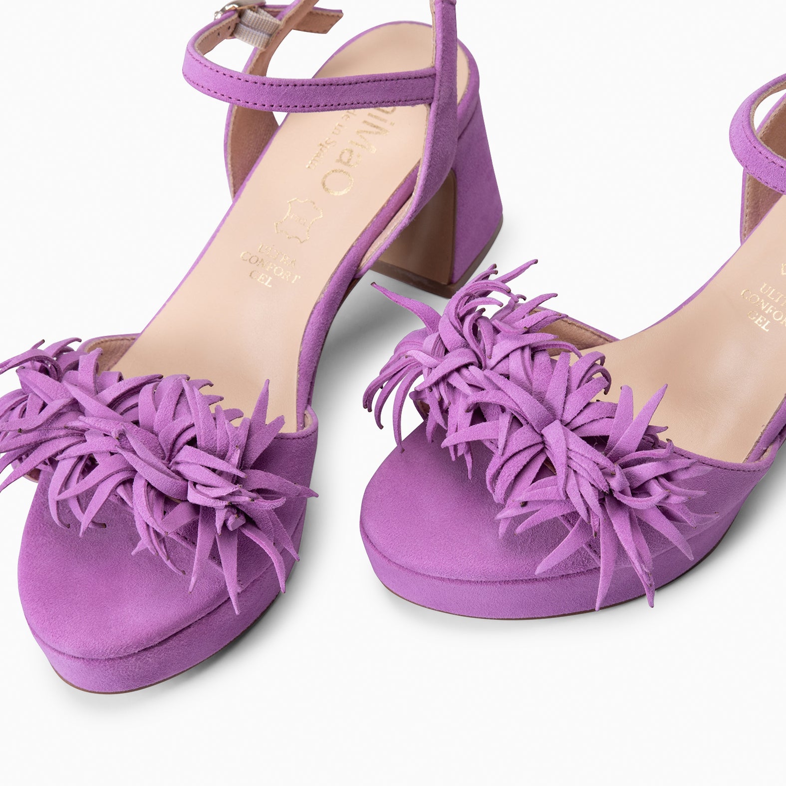 POMPON – Sandales à talon moyen MAUVE