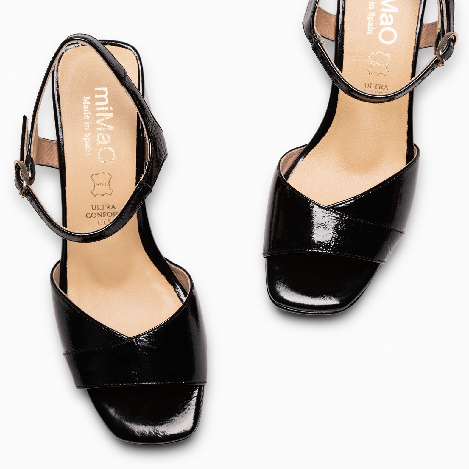 MICHELLE – Sandales à talon large et plateforme NOIR