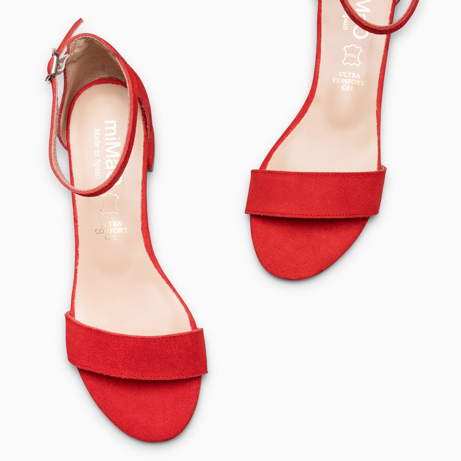 BEATRIZ - Sandales en daim à petit talon ROUGE