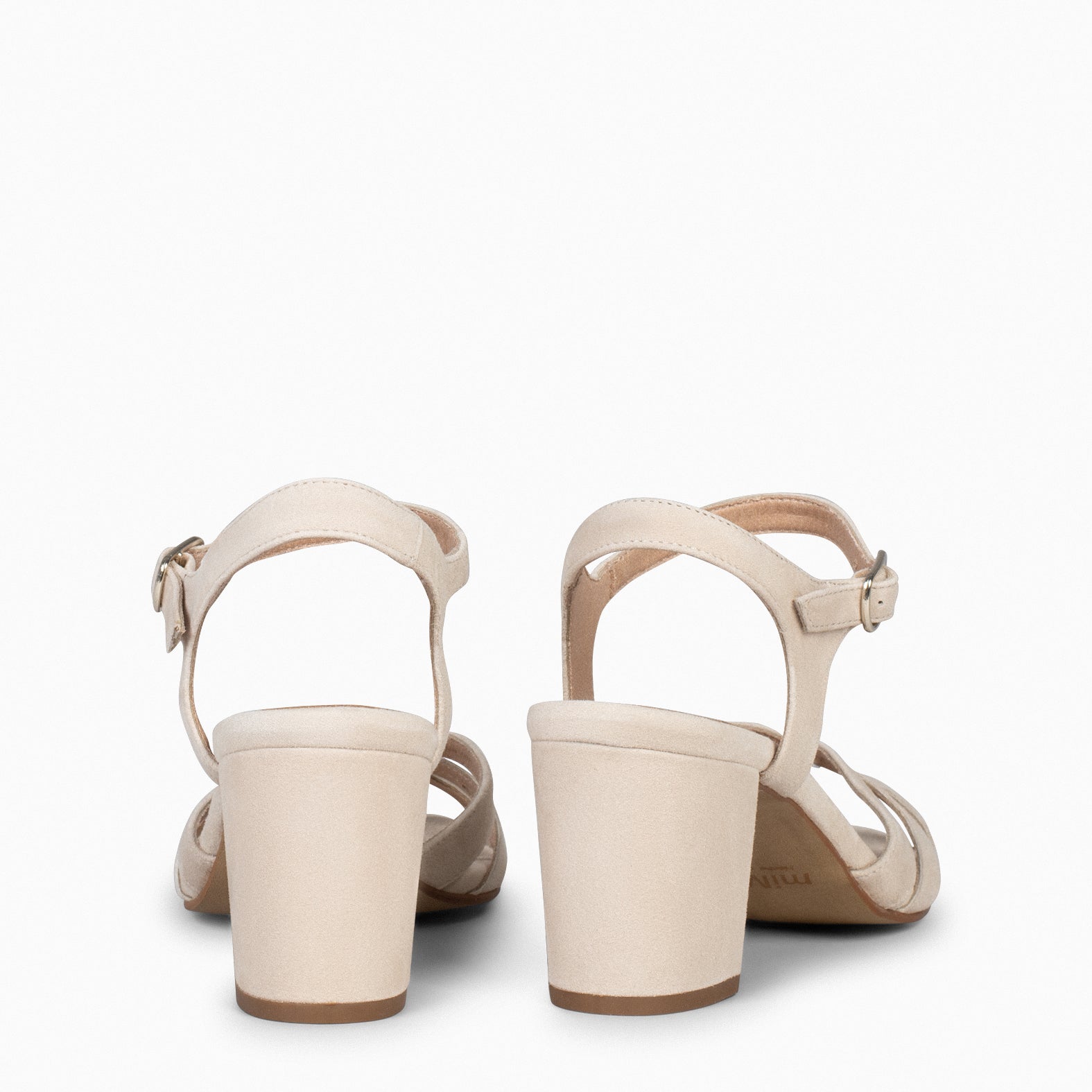 MUSA – Sandalias de Tacón ancho BEIGE