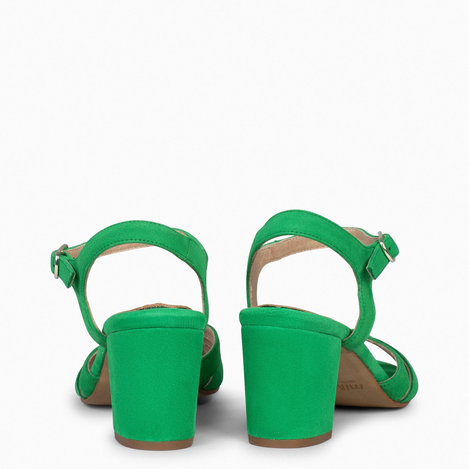 MUSE - GREEN BLOCK HEEL SANDALS