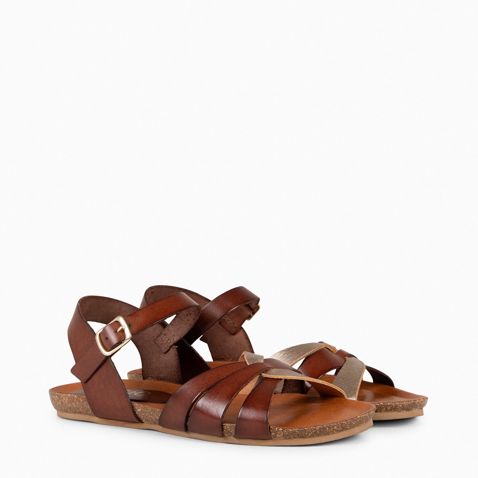 SALOMÉ - Sandalias planas con pulsera MARRÓN