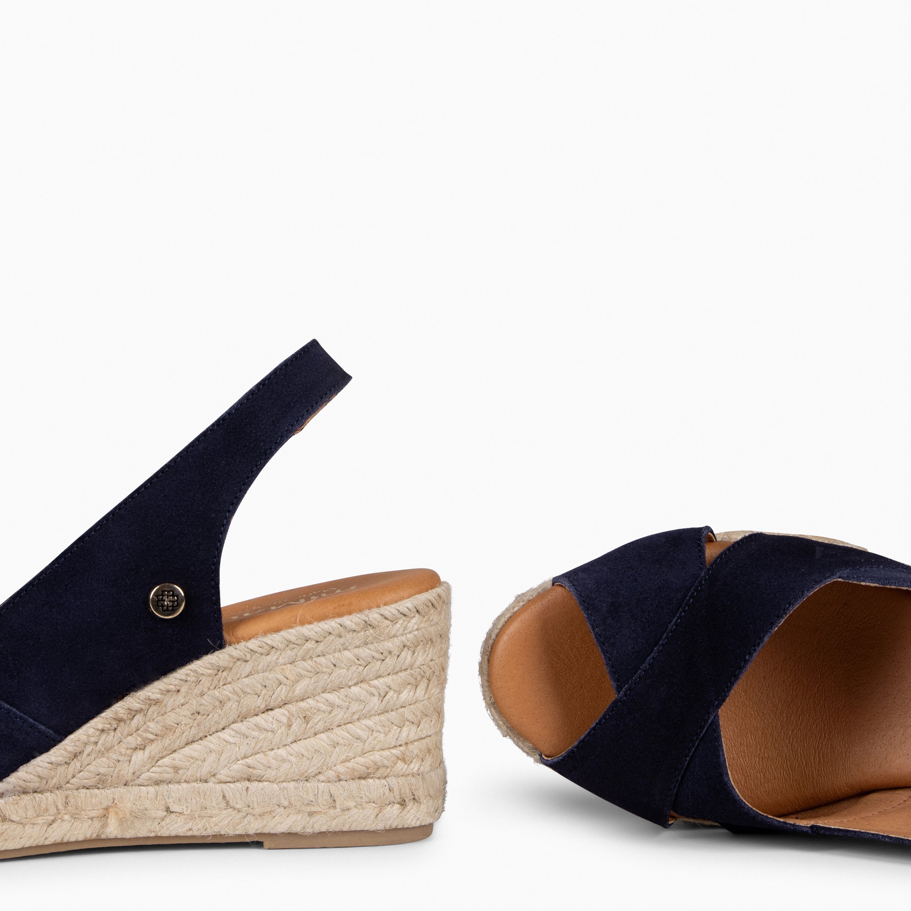 ATTICA – Espadrilles compensées daim BLEU MARINE