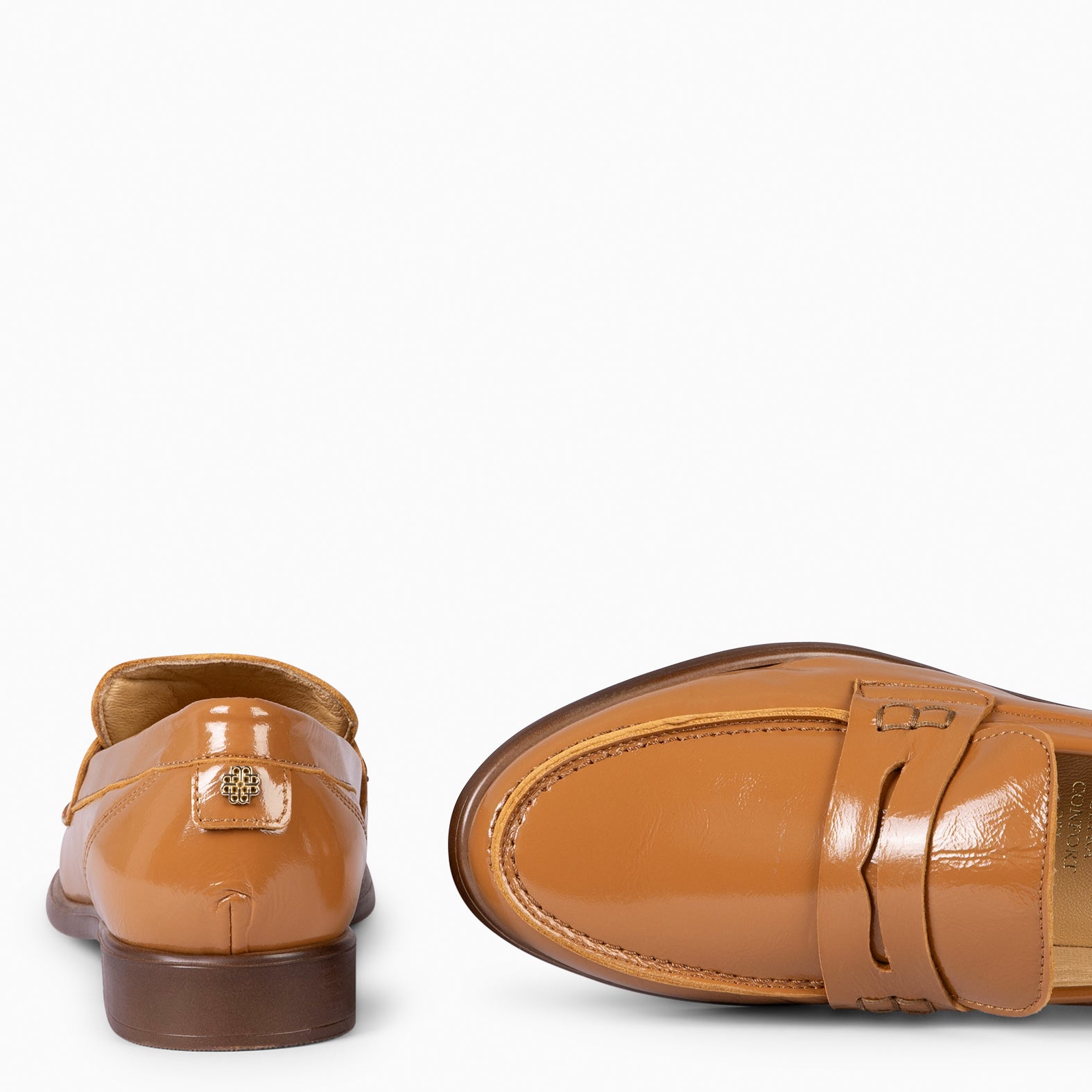 ABBY - Mocassins pour femme en cuir CAMEL