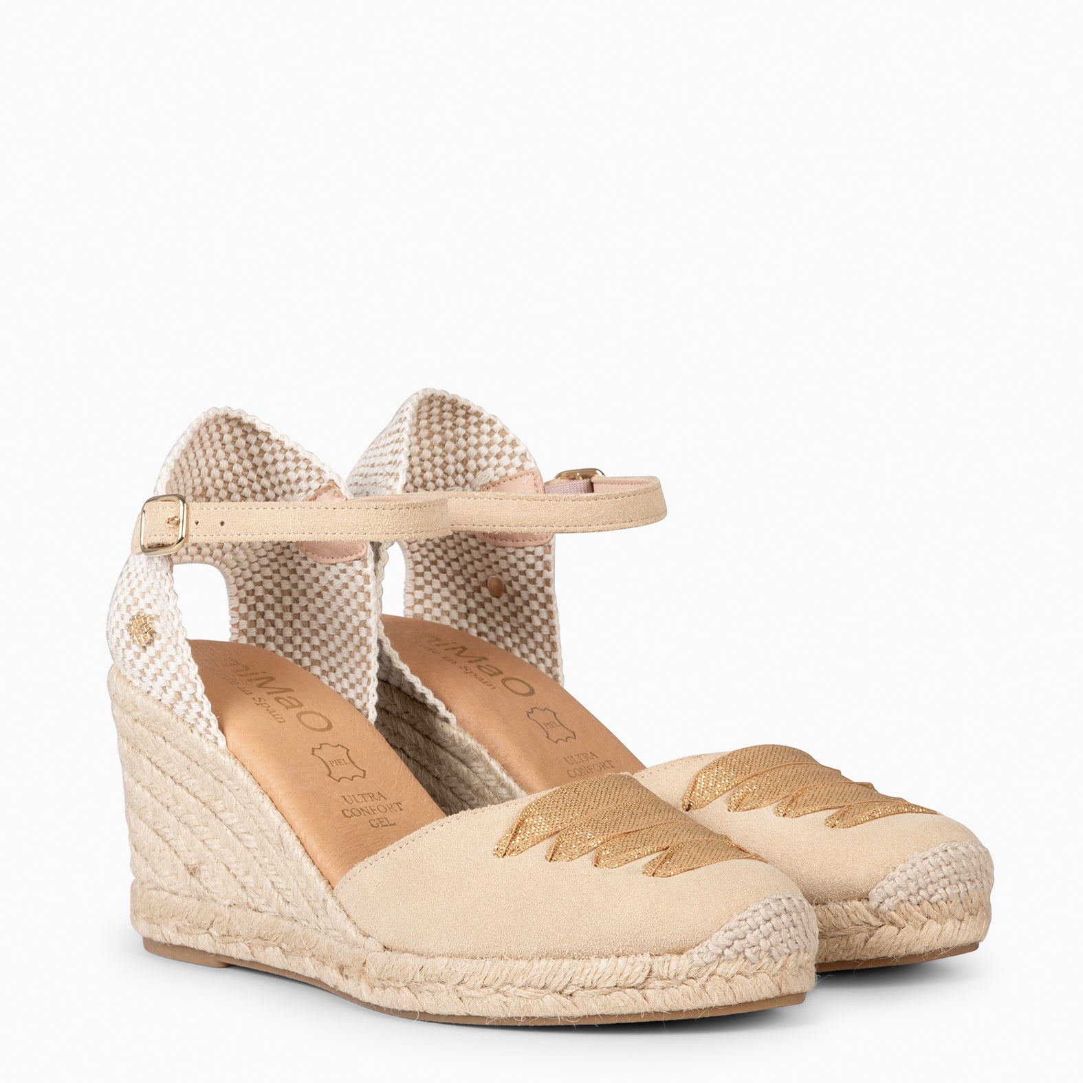 DELHI - BEIGE WEDGE SUEDE ESPADRILLE
