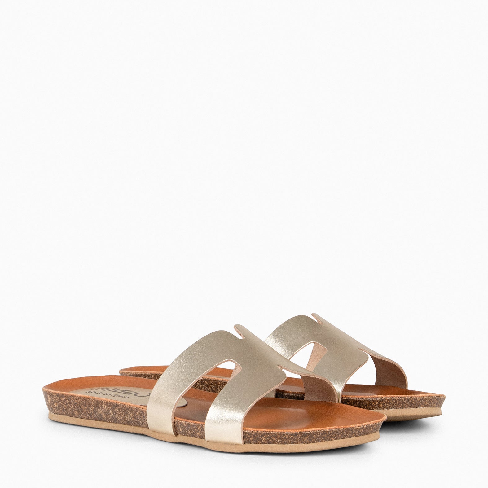 CLIVIA - GOLDEN Bio flat sandals