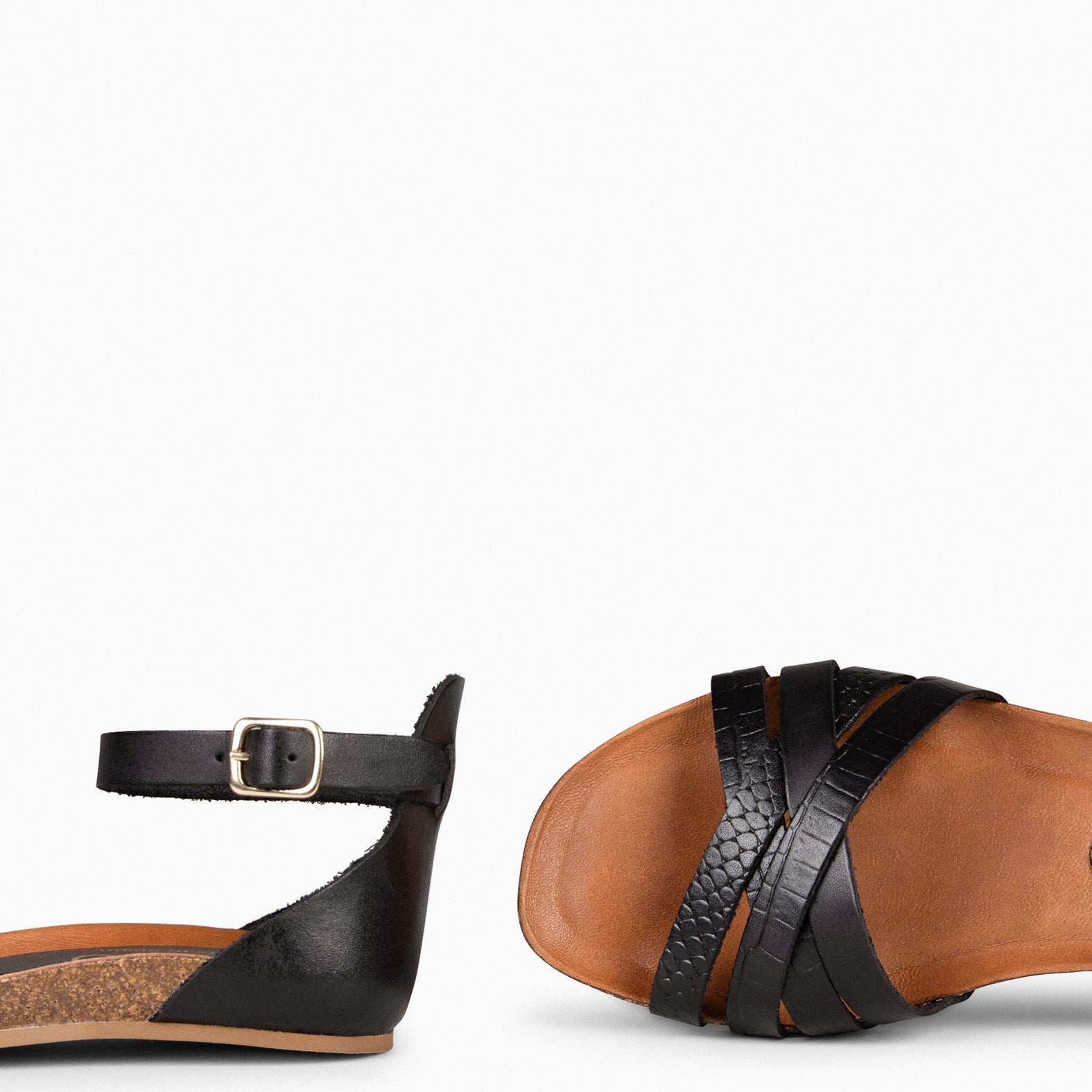 CRISSAL – BLACK Flat Sandals