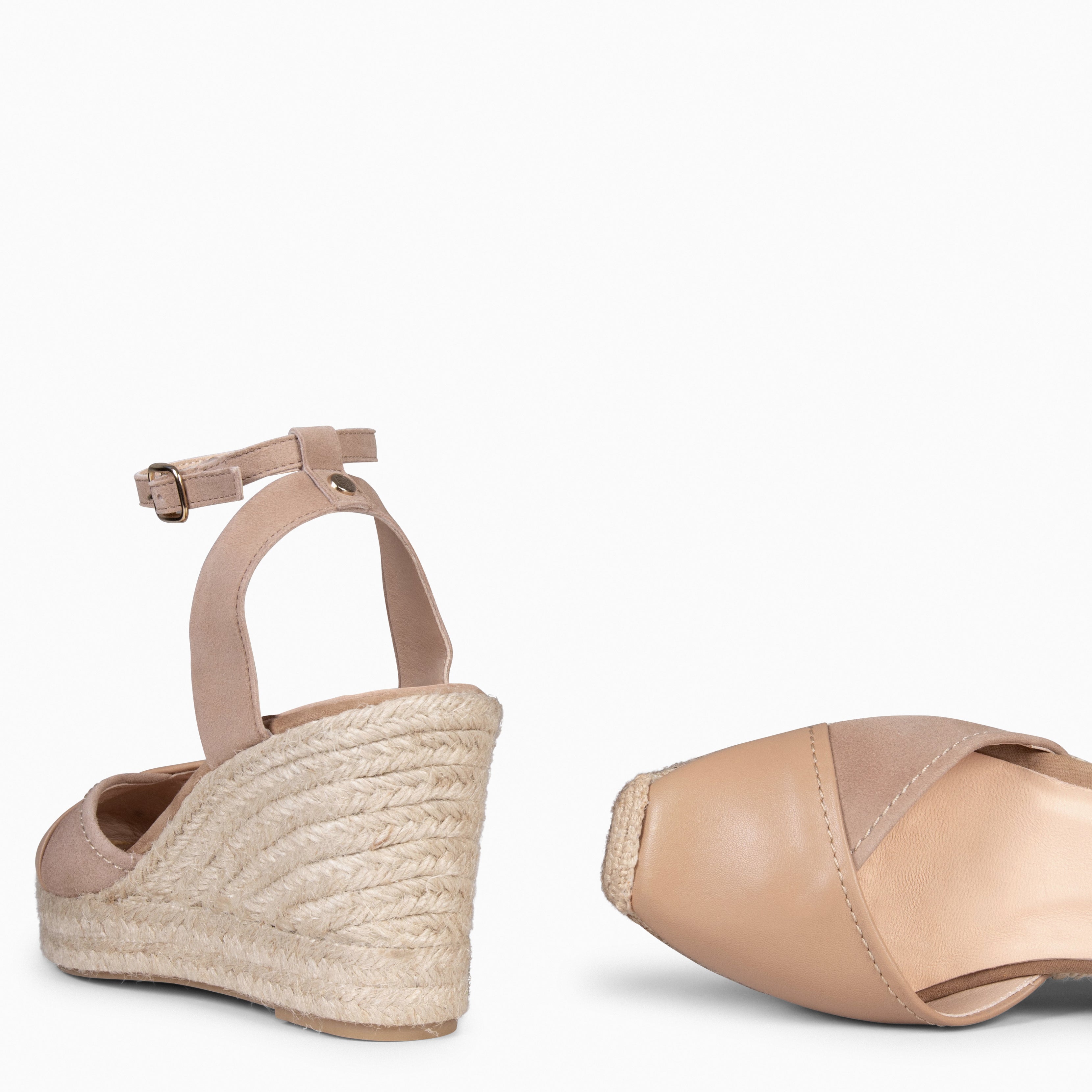 VALDEMOSSAS – Espadrilles pour femme en daim NUDE