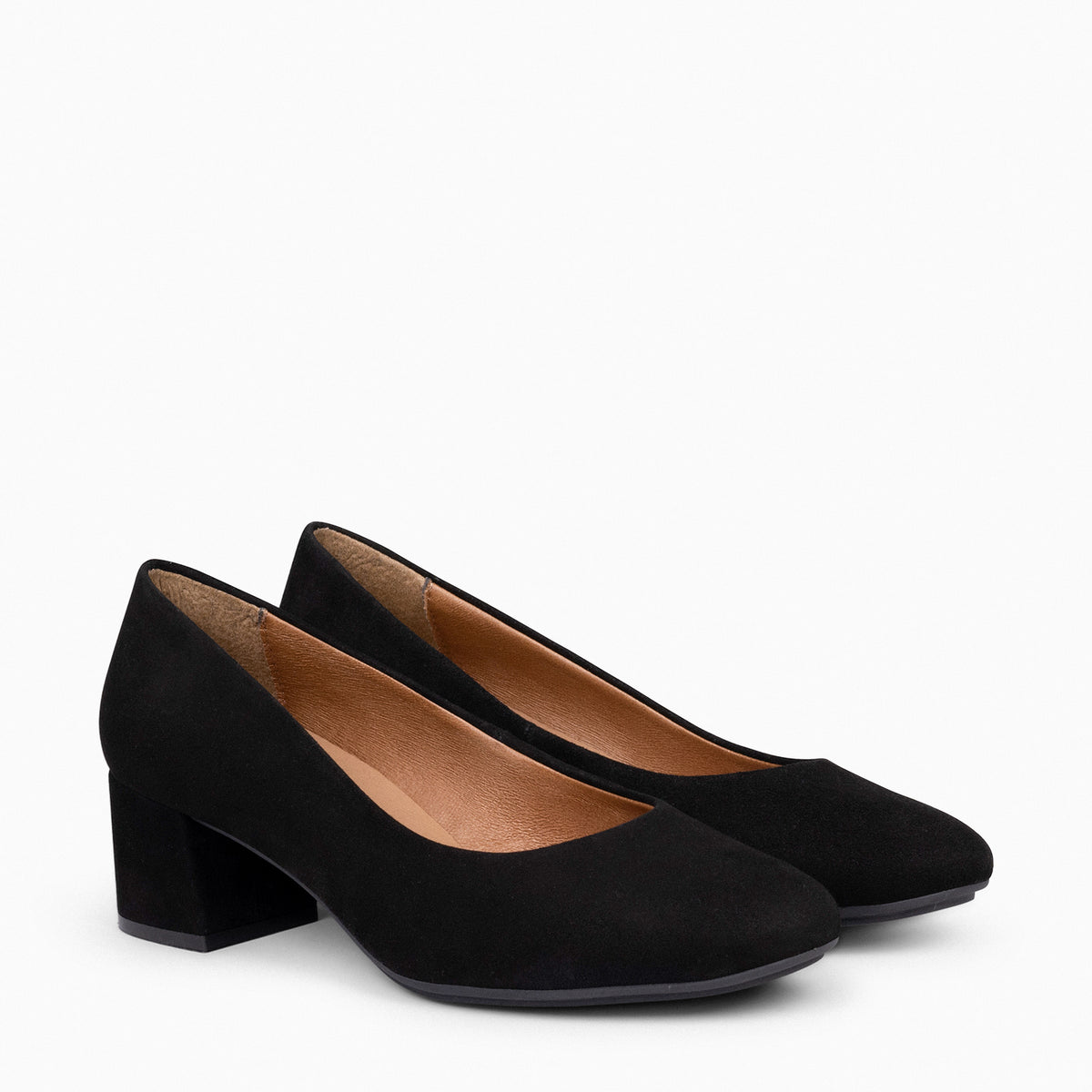 URBAN REDONDO - Zapatos de tacón bajo de ante NEGRO