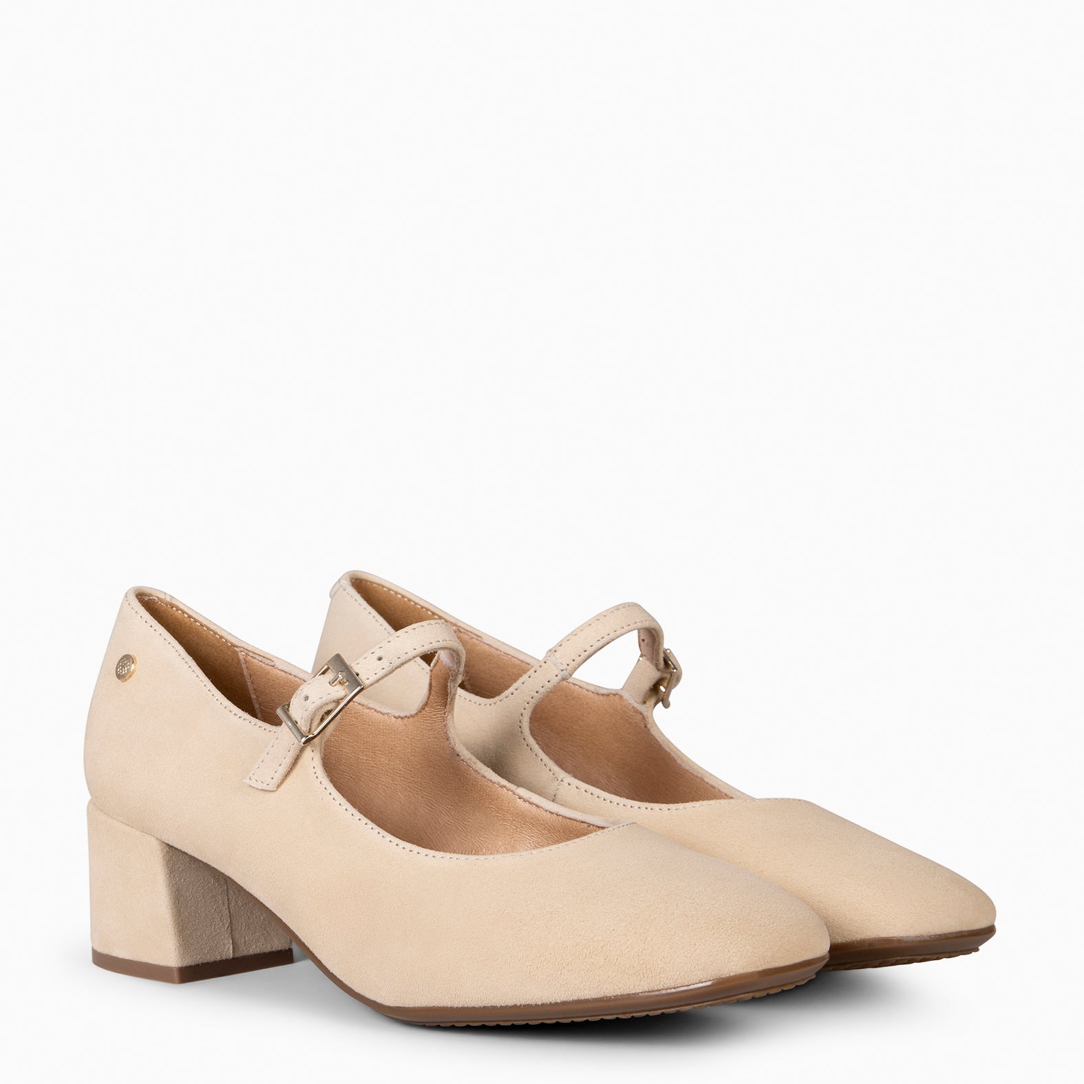 BELLA - Zapatos con pulsera y puntera cuadrada BEIGE