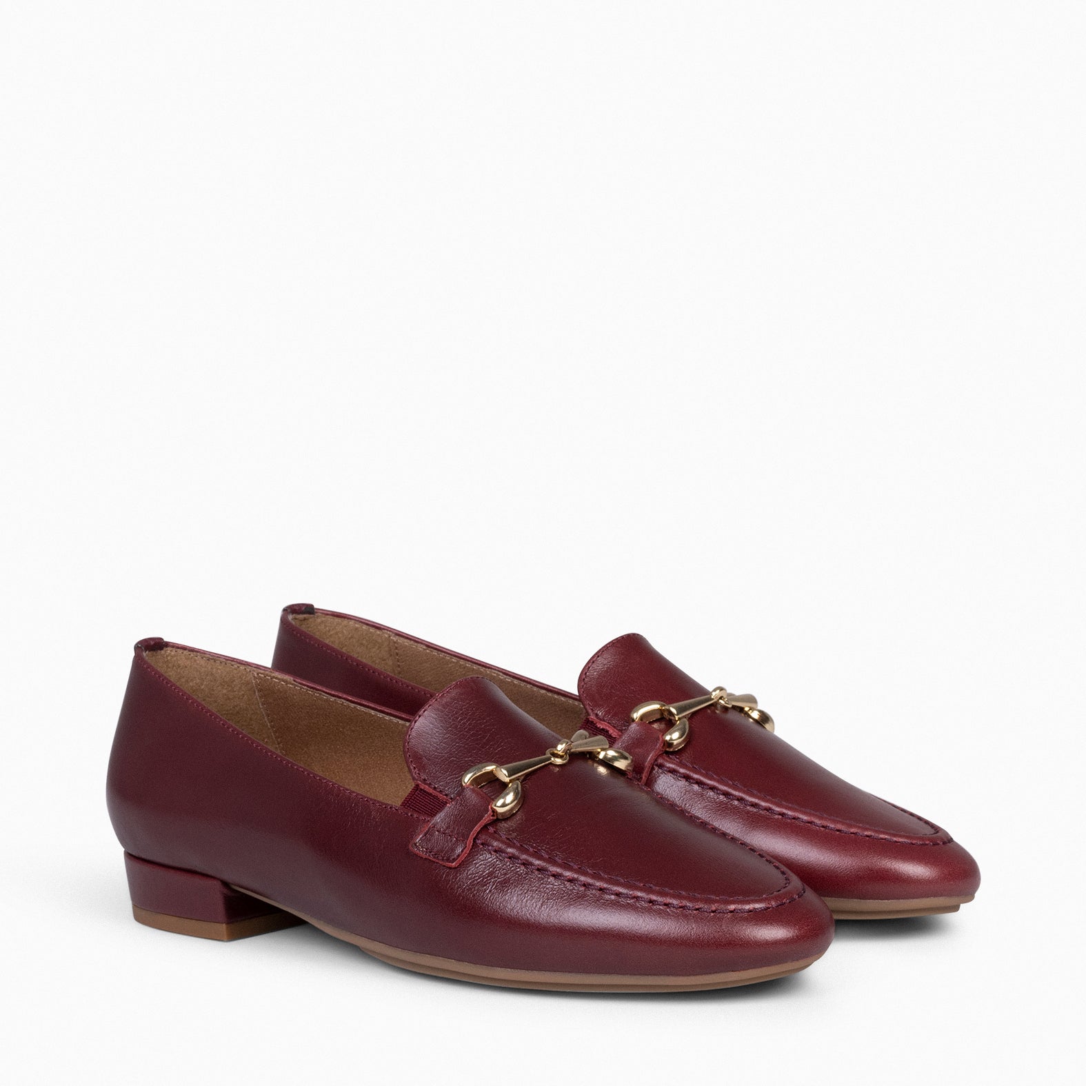 STYLE Mocassins pour femme avec d tail m tallique BORDEAUX