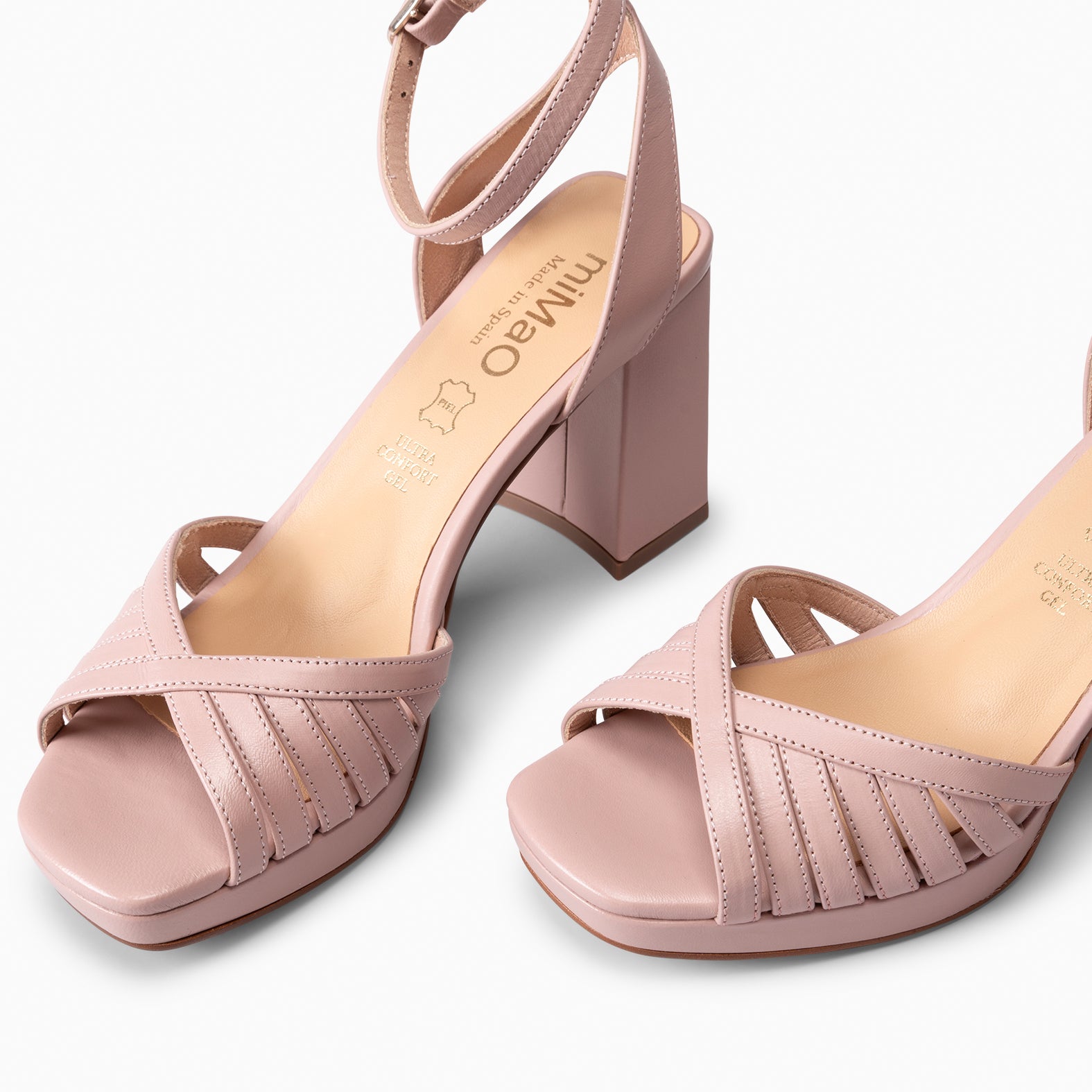 CRISTEL - SANDALIAS ELEGANTES DE TACÓN DE VESTIR NUDE