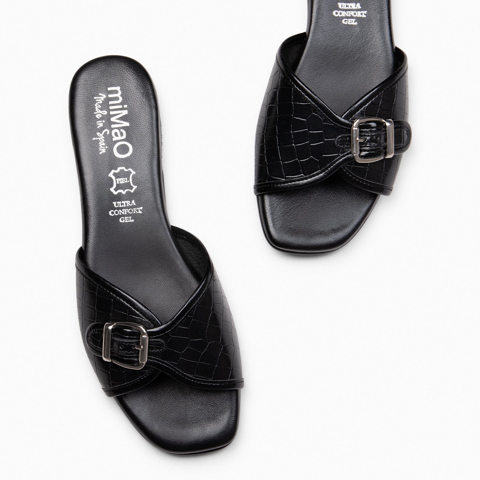 NAIROBI – Claquettes en cuir NOIR