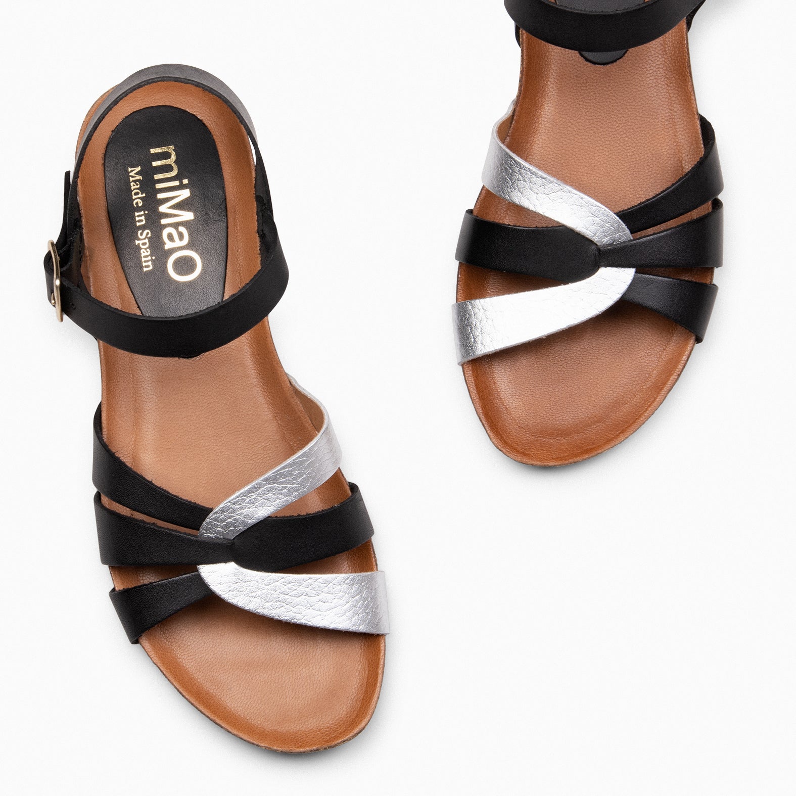 SALOMÉ - Sandalias planas con pulsera NEGRO
