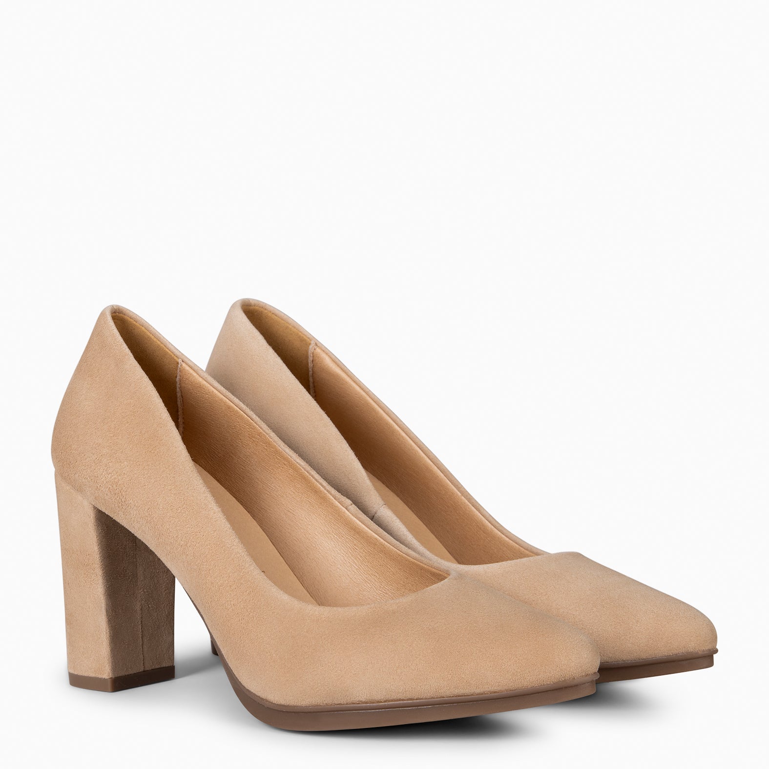 URBAN – Zapatos de tacón alto de ante CAMEL - miMaO ®