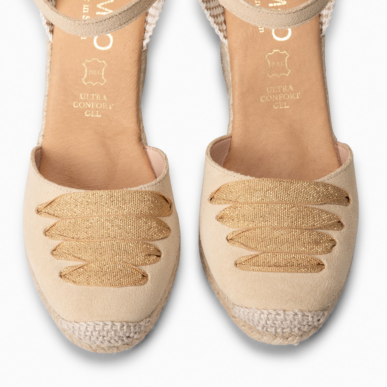 DELHI - BEIGE WEDGE SUEDE ESPADRILLE