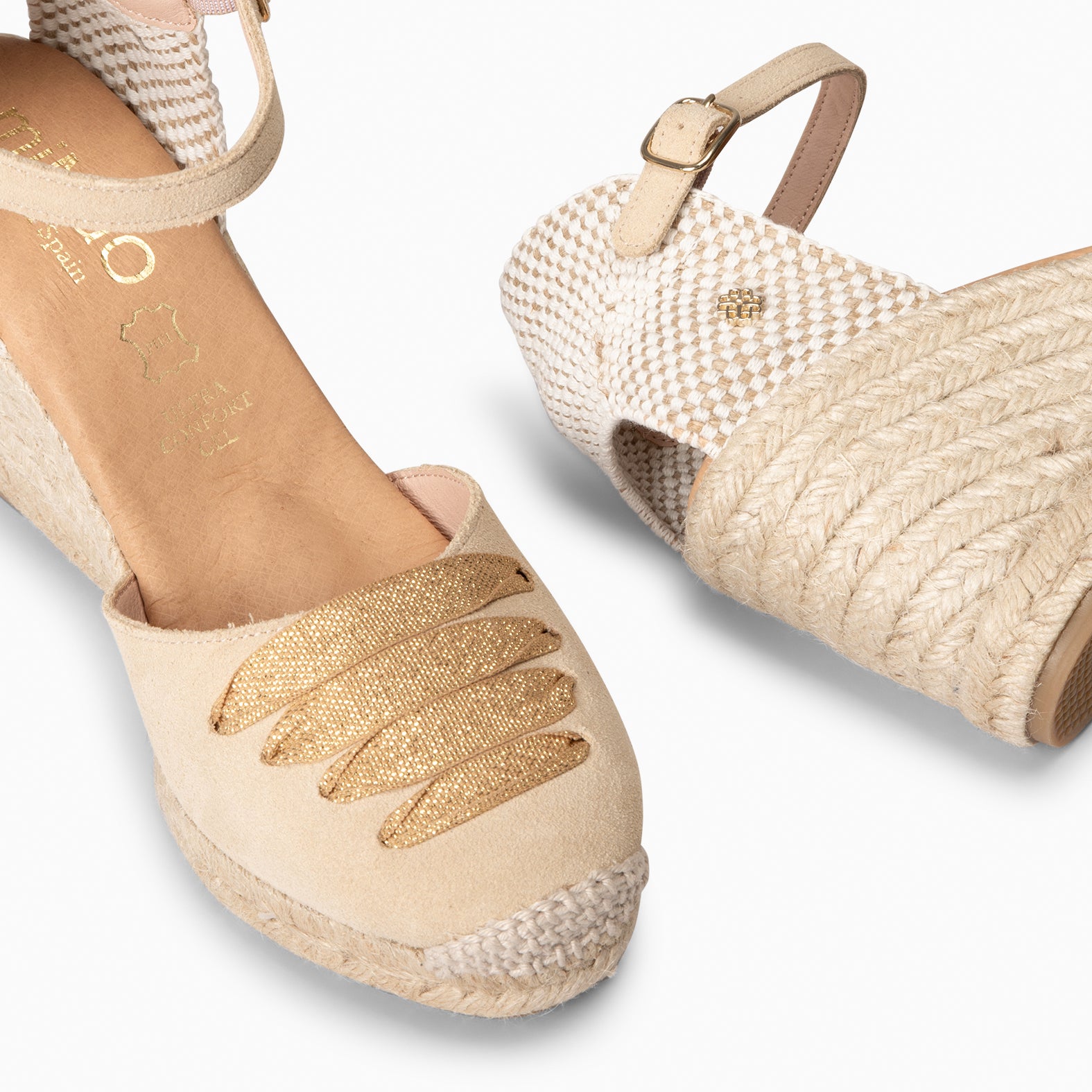 DELHI - BEIGE WEDGE SUEDE ESPADRILLE