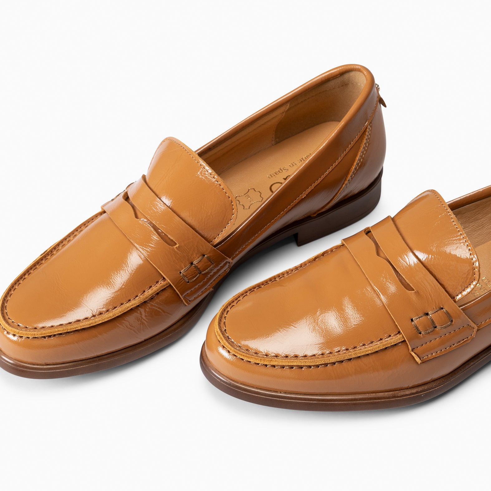 ABBY - Mocassins pour femme en cuir CAMEL